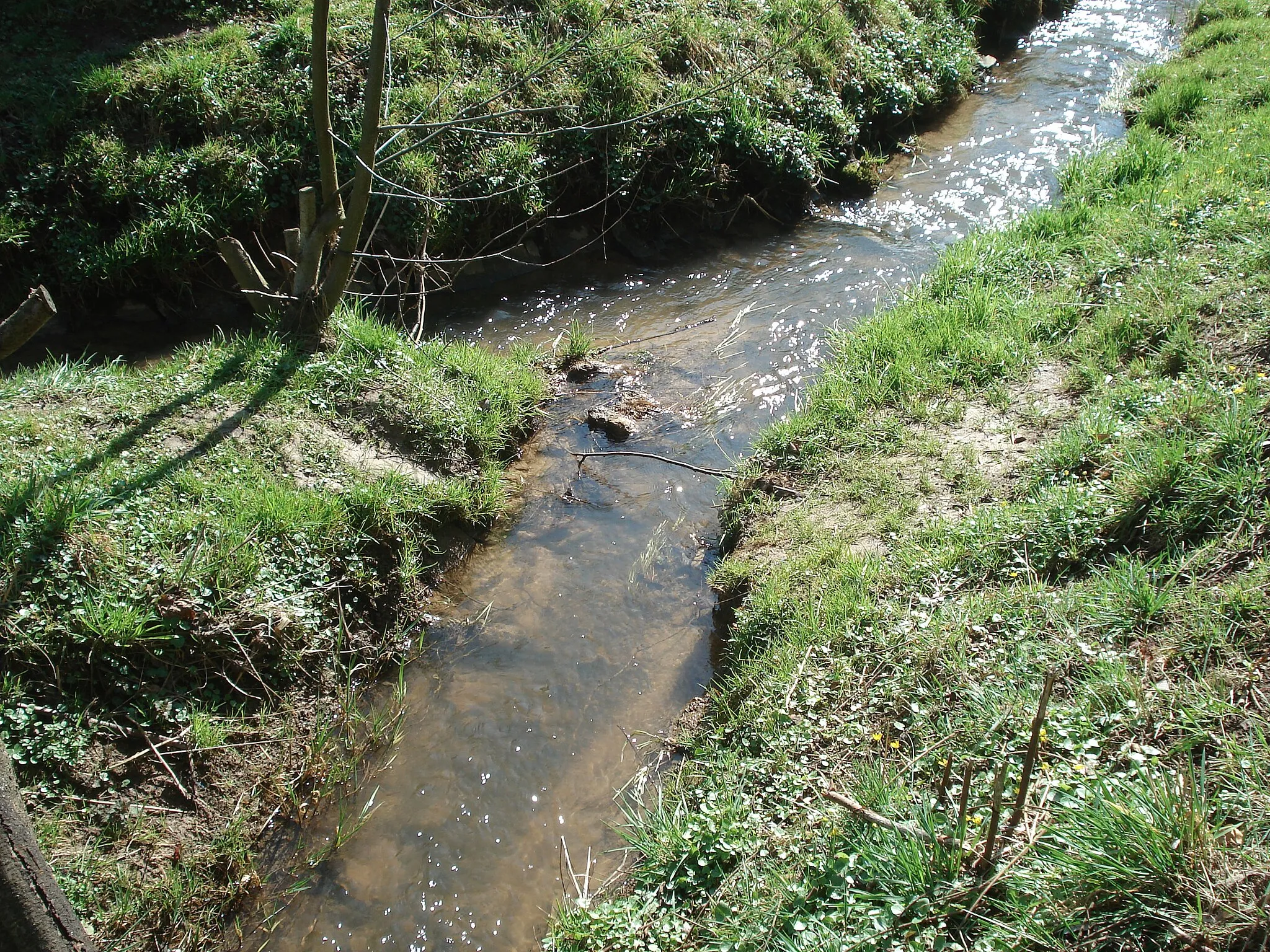 Photo showing: Der Eichbach vereinigt sich mit der Wehmig (links) zum Weibersbach