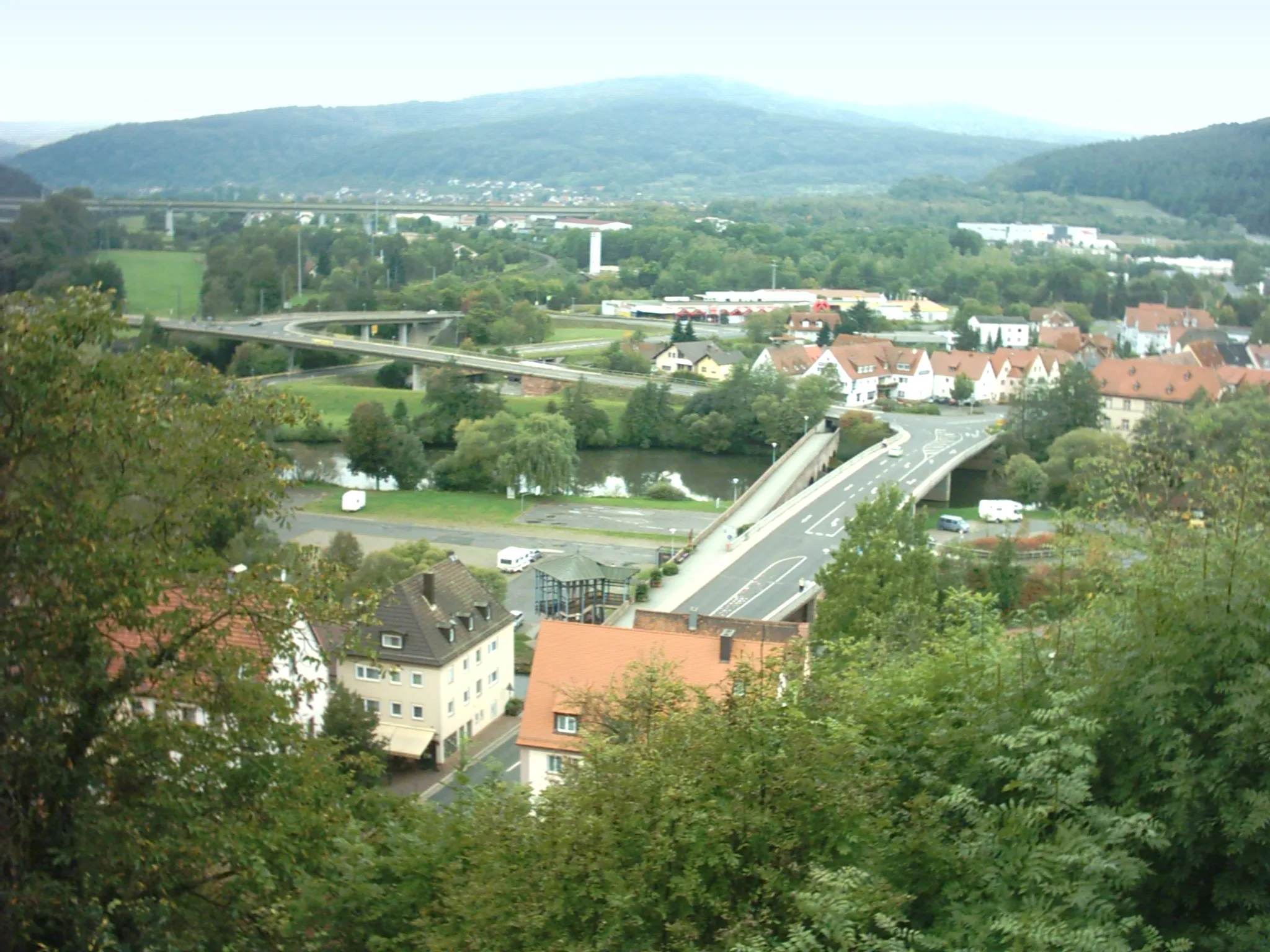 Photo showing: Alte und neue Brücke in Gemünden am Main