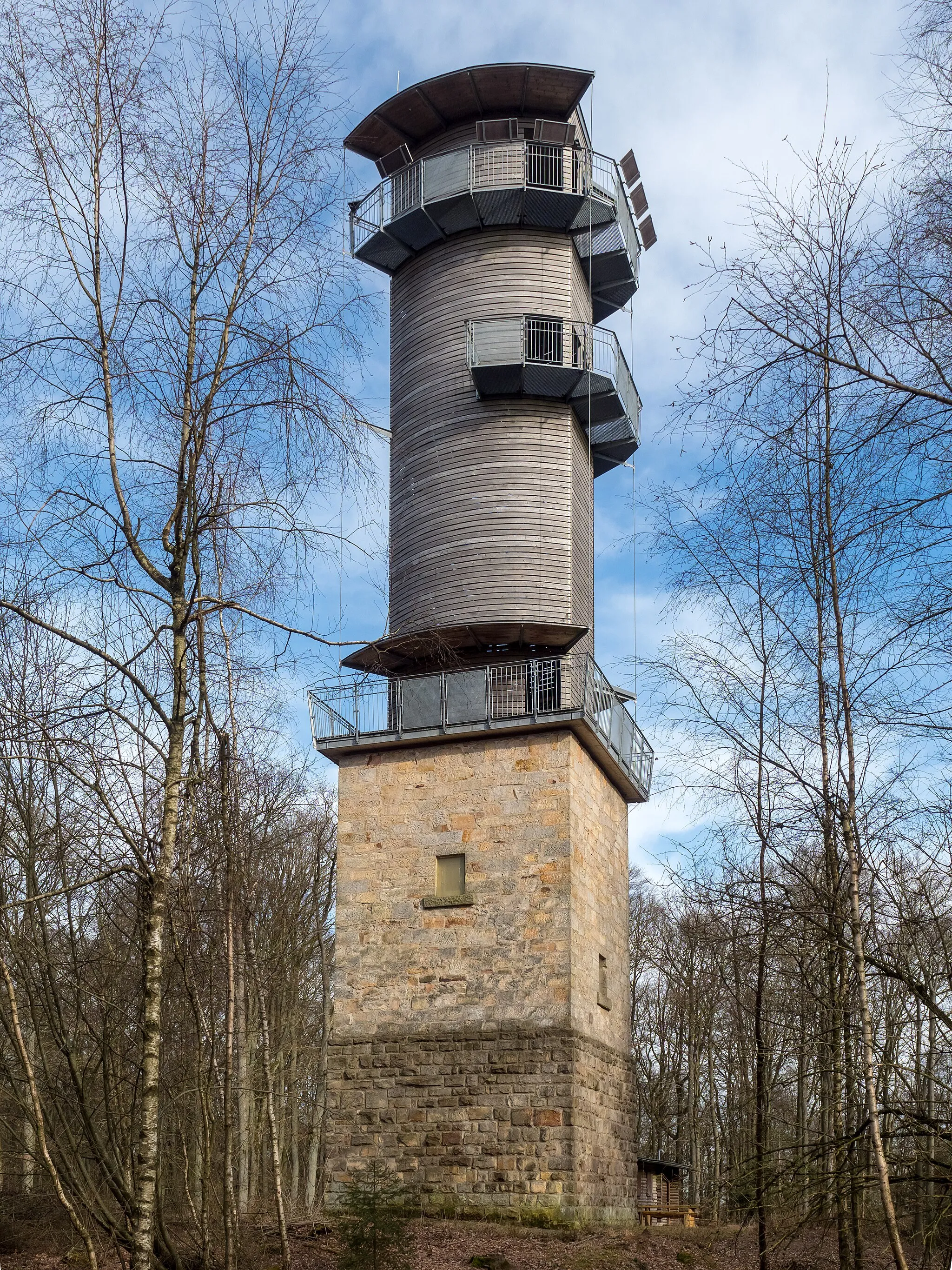 Photo showing: Observation tower on the Schwedenschanze near Hofheim in the Haßberge district