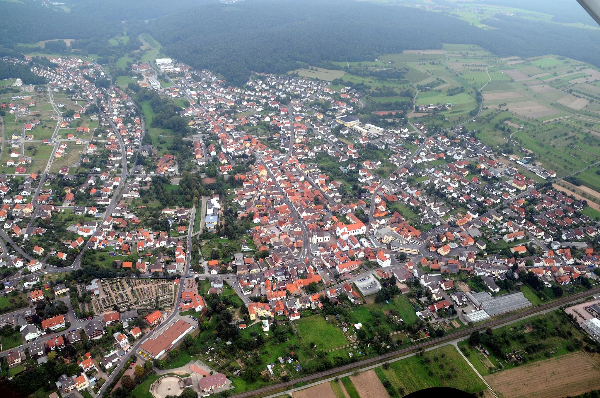 Photo showing: Sulzbach am Main, Bavaria, Germany, aerial photograph