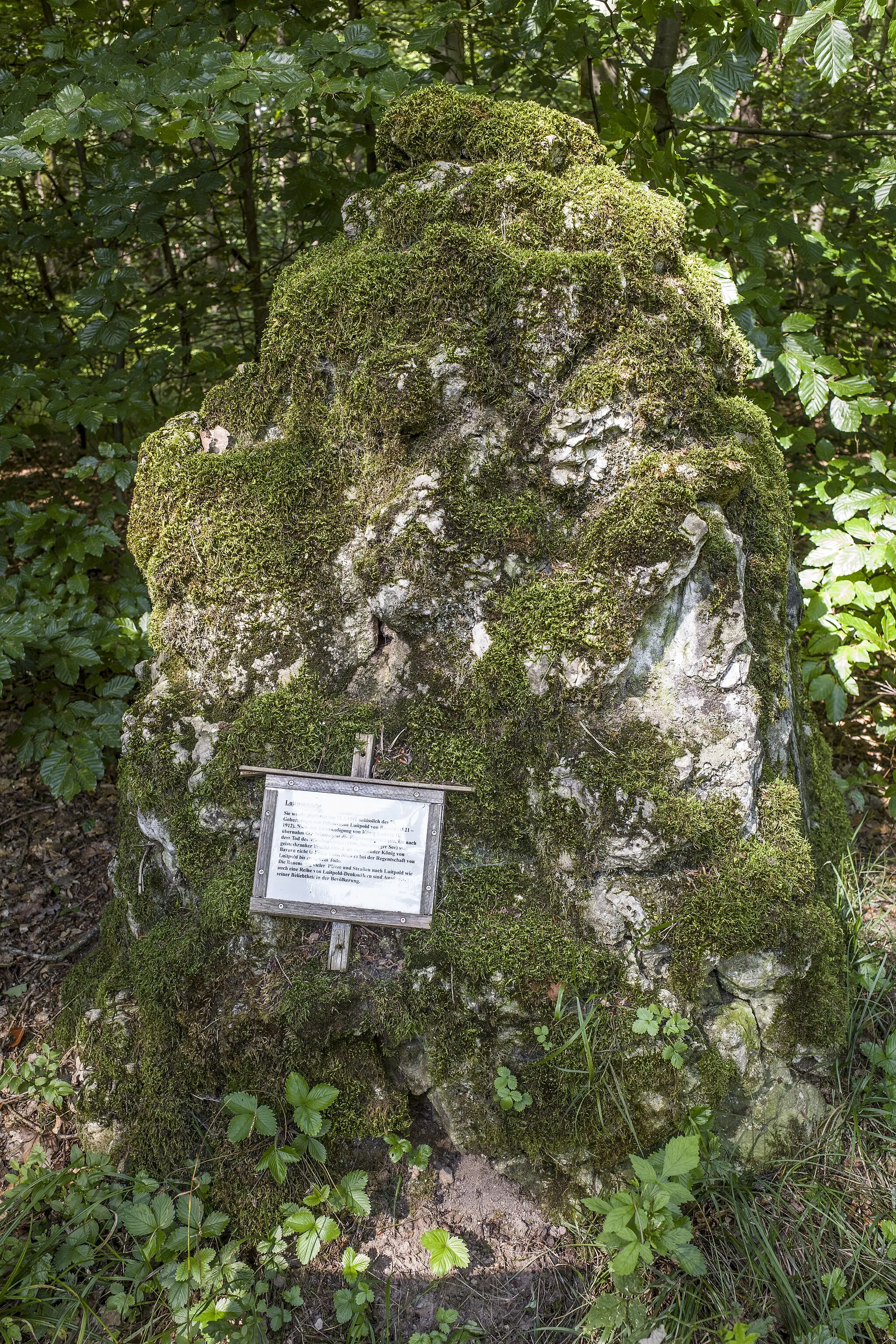 Photo showing: Gedenkstein an der Luitpoldeiche (südlich von Dankenfeld), von Johann Hymon, bez. 12.III.1911