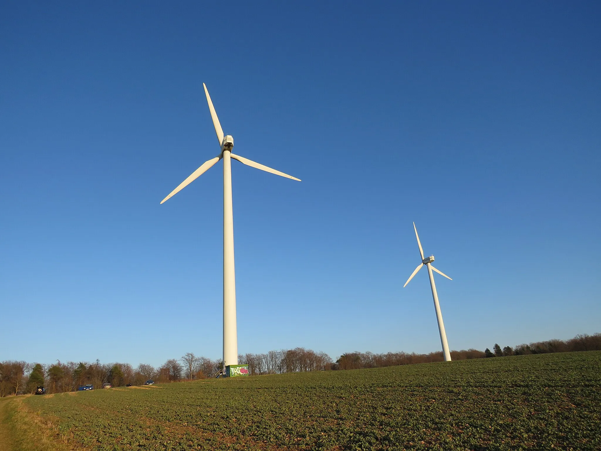 Photo showing: Windpark Binselberg (Groß-Umstadt, Lkr. Darmstadt-Dieburg), Fuhrländer-Anlagen