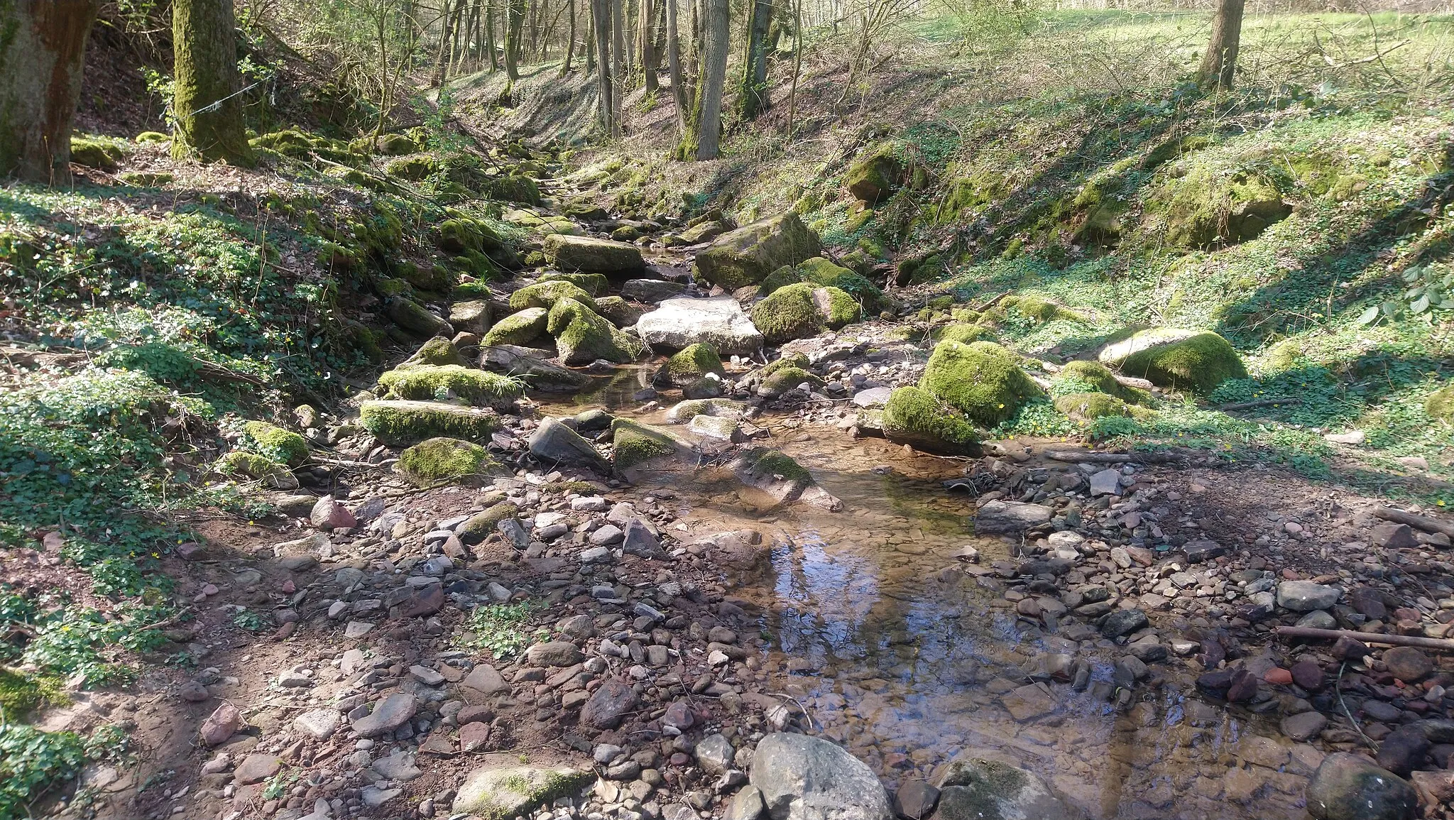 Photo showing: Der Bach von Götterhain an der B45 bei Zell im Odenwald