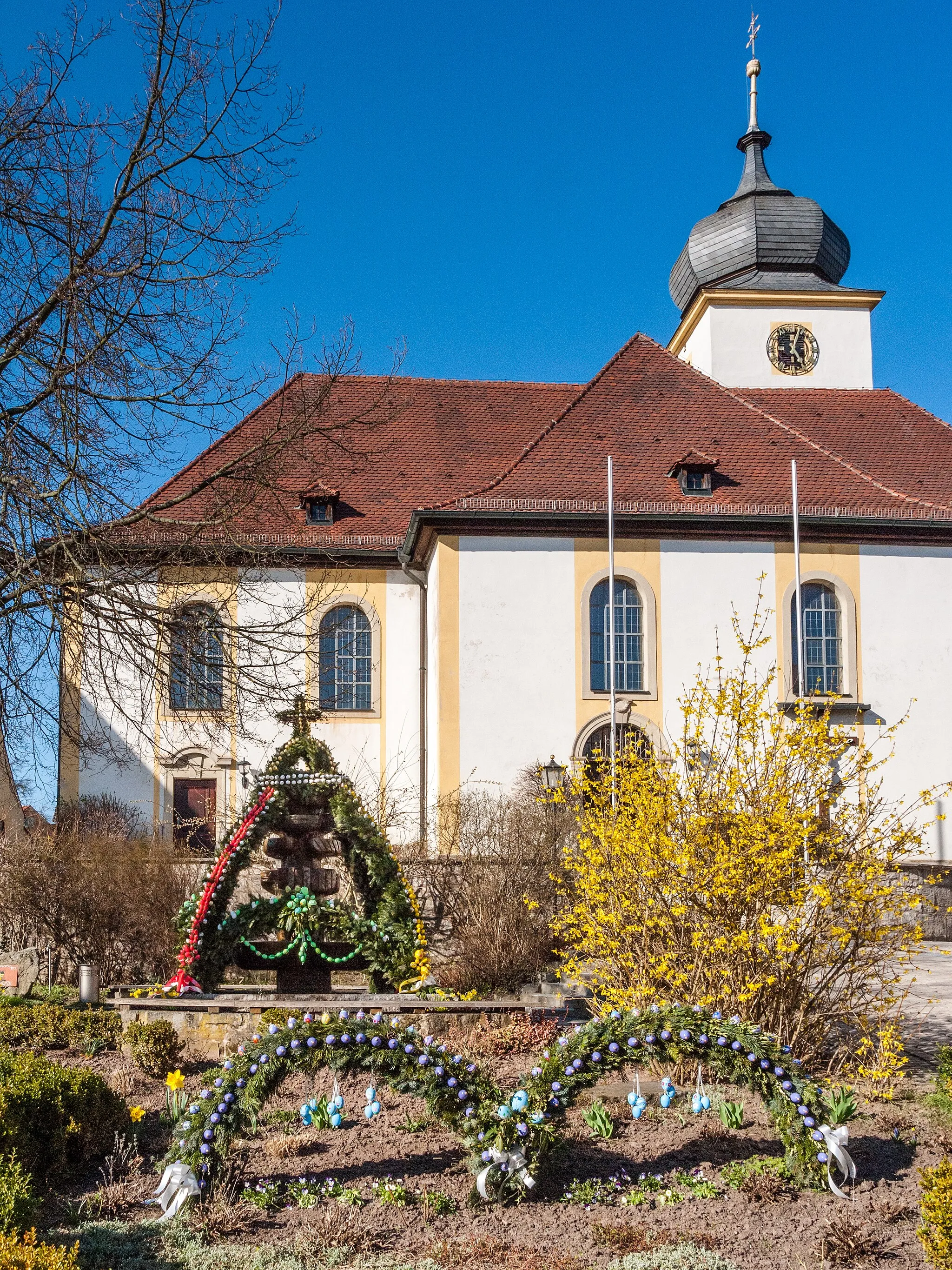 Photo showing: Easter fountain in Schönbrunn in Steigerwald 2010