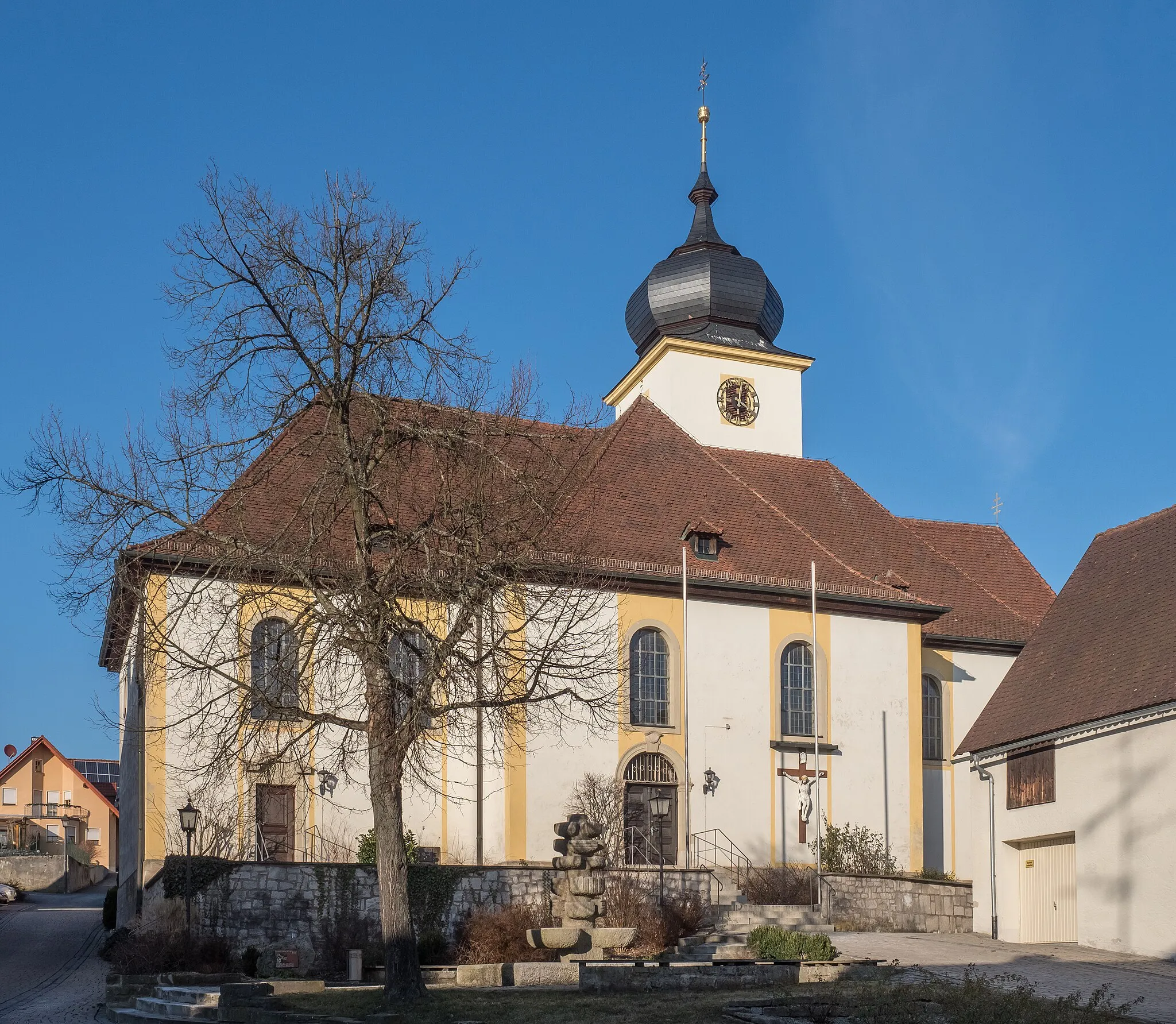 Photo showing: Catholic parish church Mariae Himmelfahrt in Schönbrunn in Steigerwald