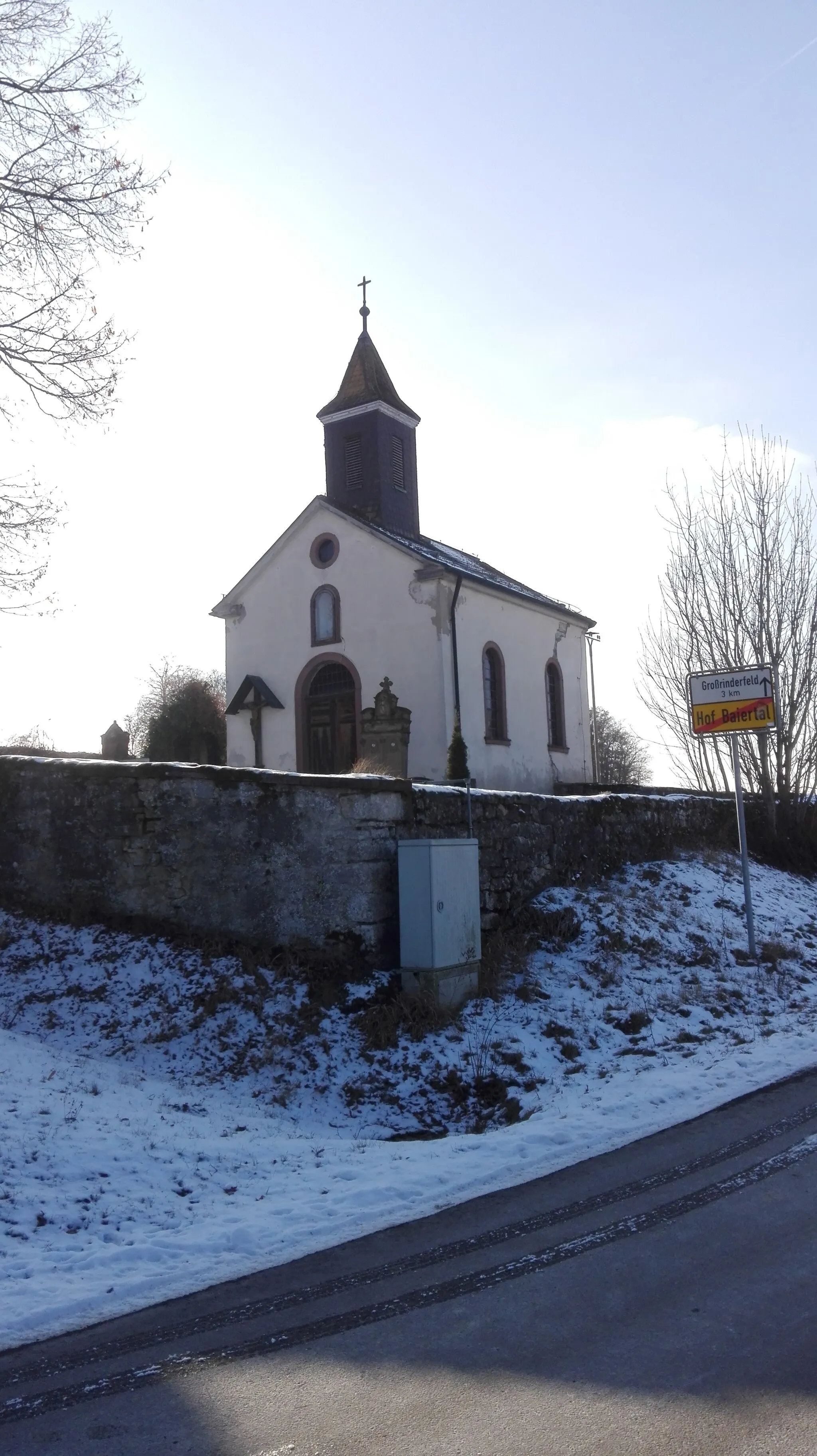 Photo showing: Die Marienkapelle in Hof Baiertal bei Großrinderfeld im Main-Tauber-Kreis.