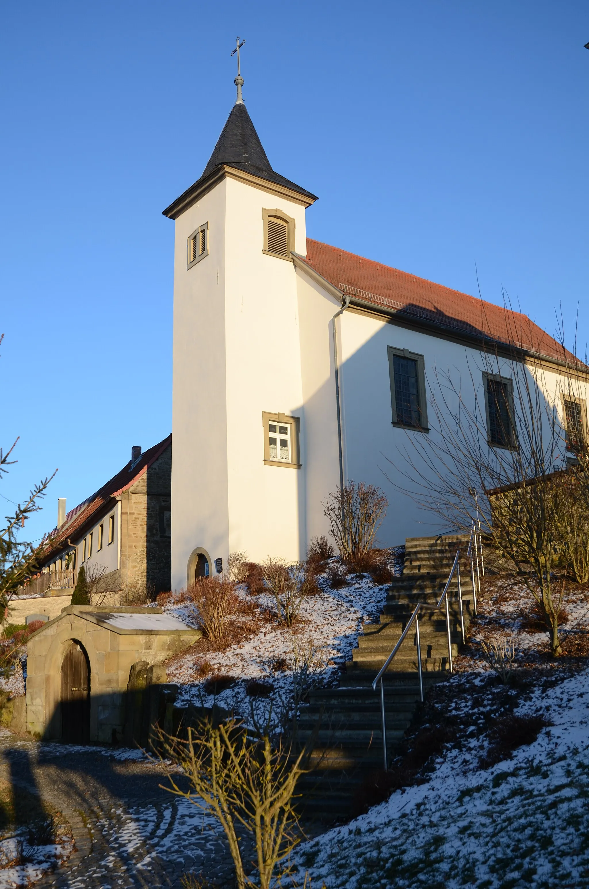 Photo showing: Evang.-Luth. Kirche Thundorf i. Ufr.