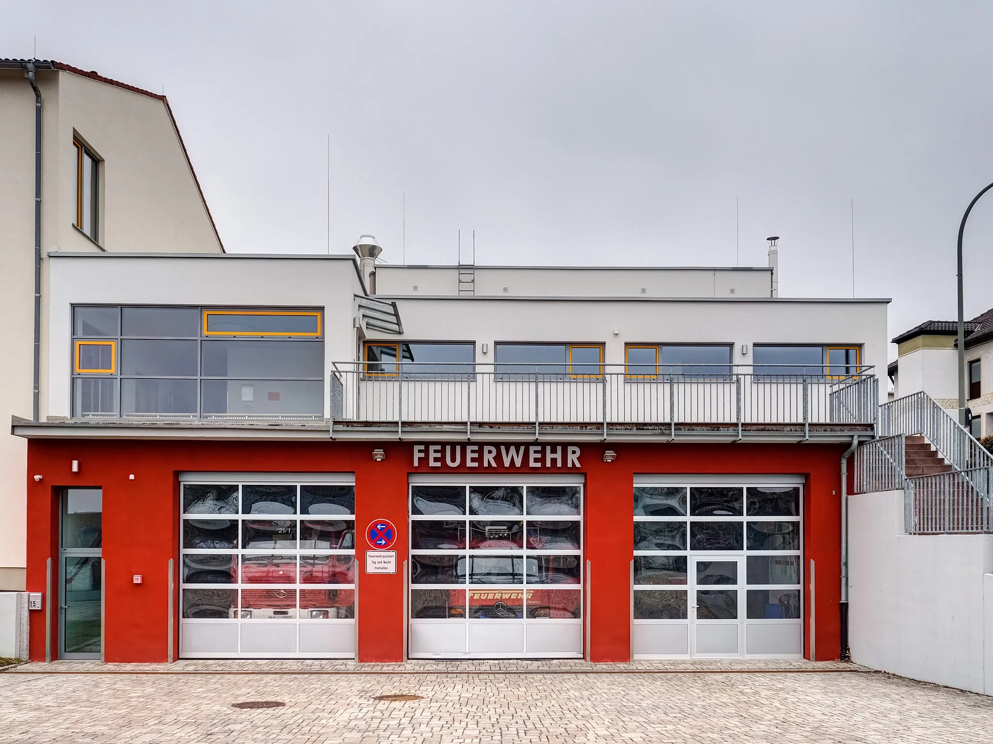 Photo showing: Fire station in Bischberg