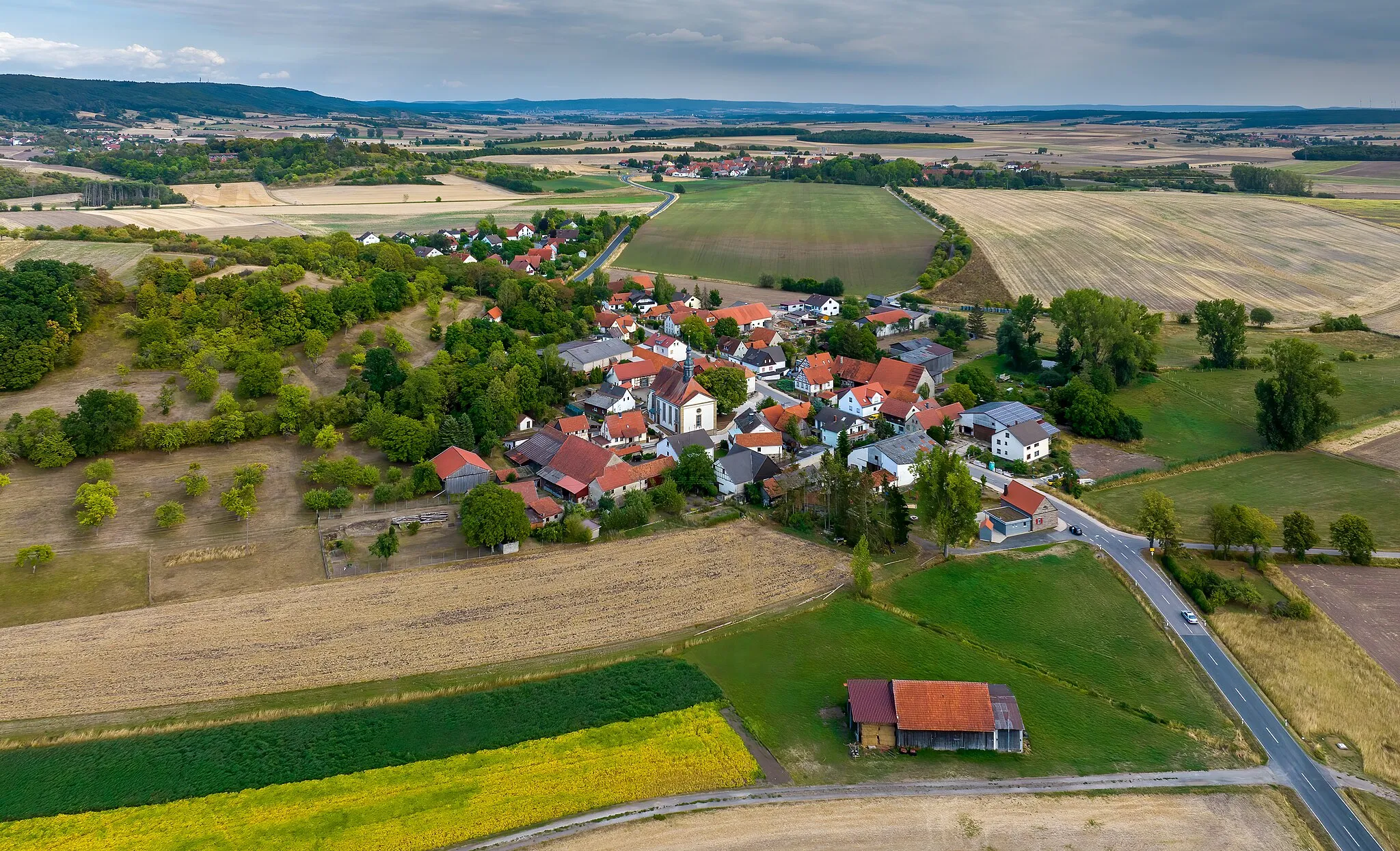 Photo showing: Mailes in the district of Schweinfurt, aerial view.