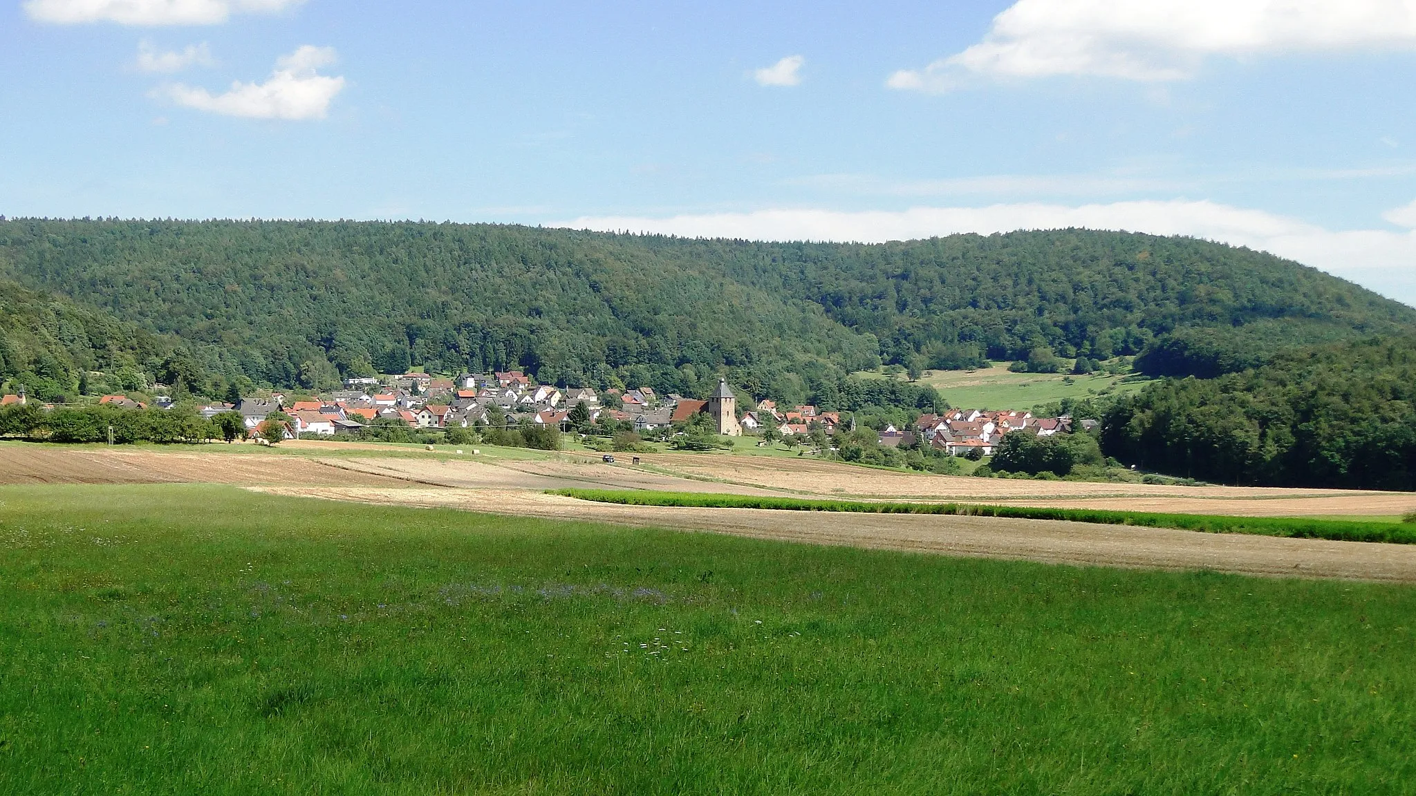 Photo showing: View of Eichenberg (Sailauf), Bavaria, Germany as seen from the west.