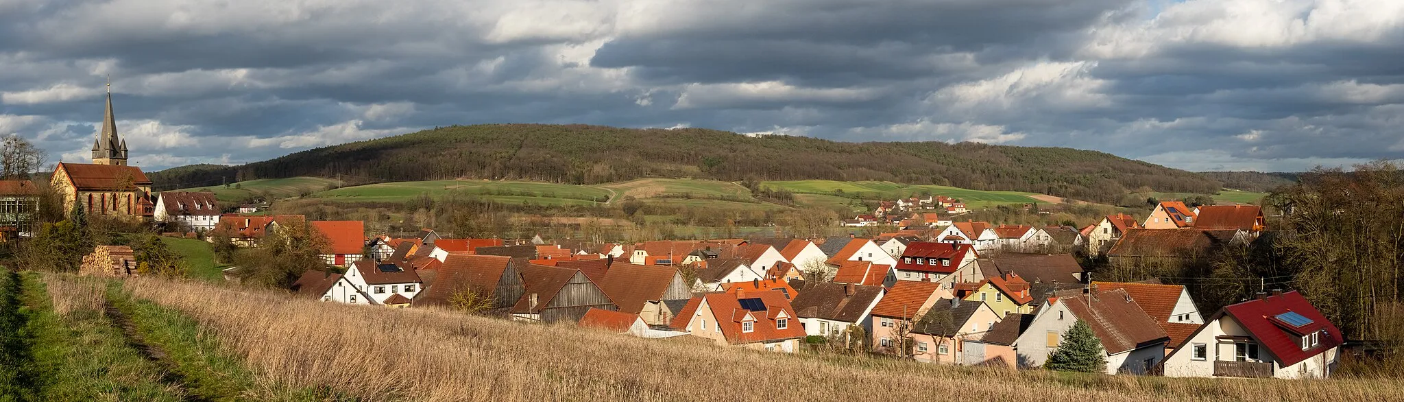 Photo showing: Panorama of Mürsbach in Itzgrund in Upper Franconia