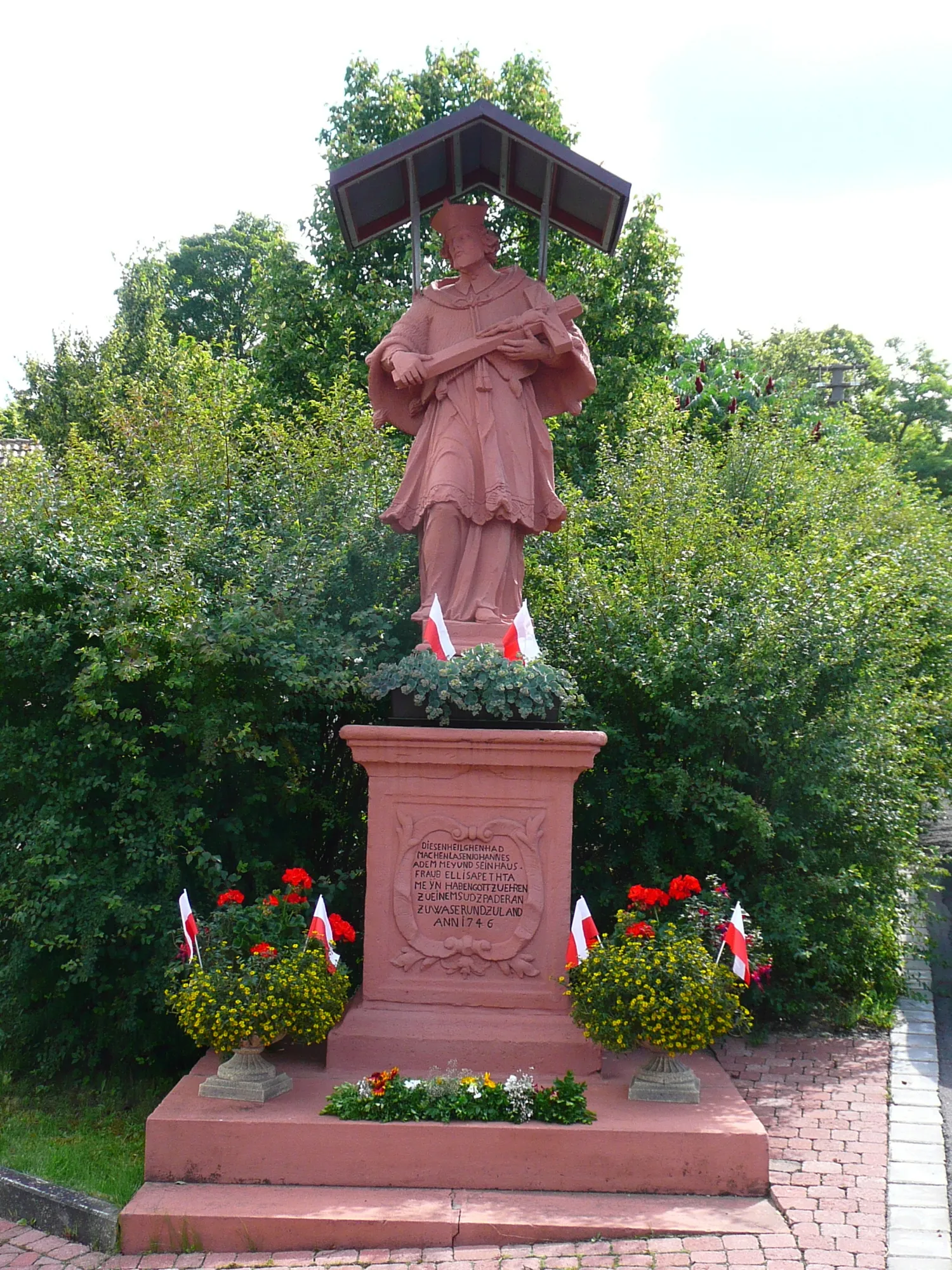 Photo showing: Steinfeld (Lower Franconia) - Statue of St. Nepomuk, 1746. Cultural heritage.