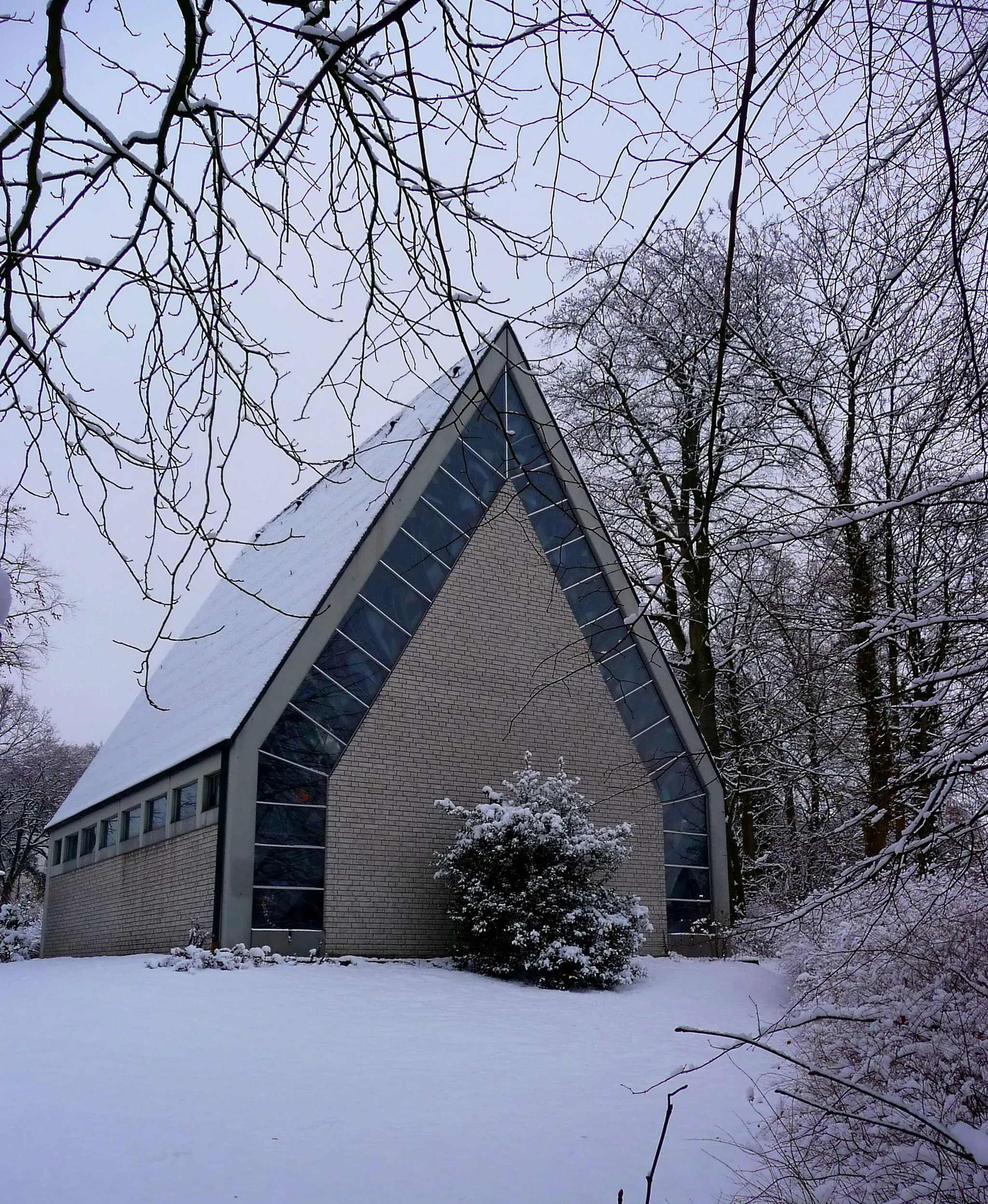 Photo showing: Evangelisch-Lutherische Kirche (St. Johanneskirche) der St. Johannesgemeinde in Borghorst / Bergstiege 4, 48565 Steinfurt-Borghorst