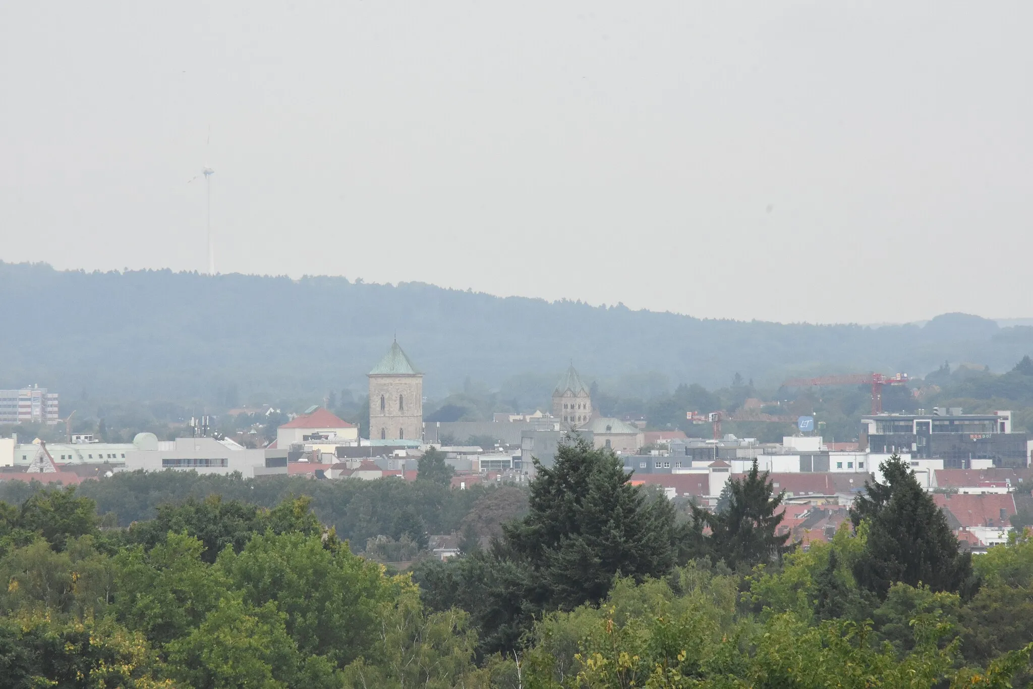 Photo showing: Blick auf die Stadt Osnabrück vom ca. 110m hohen Berg Ziegenbrink