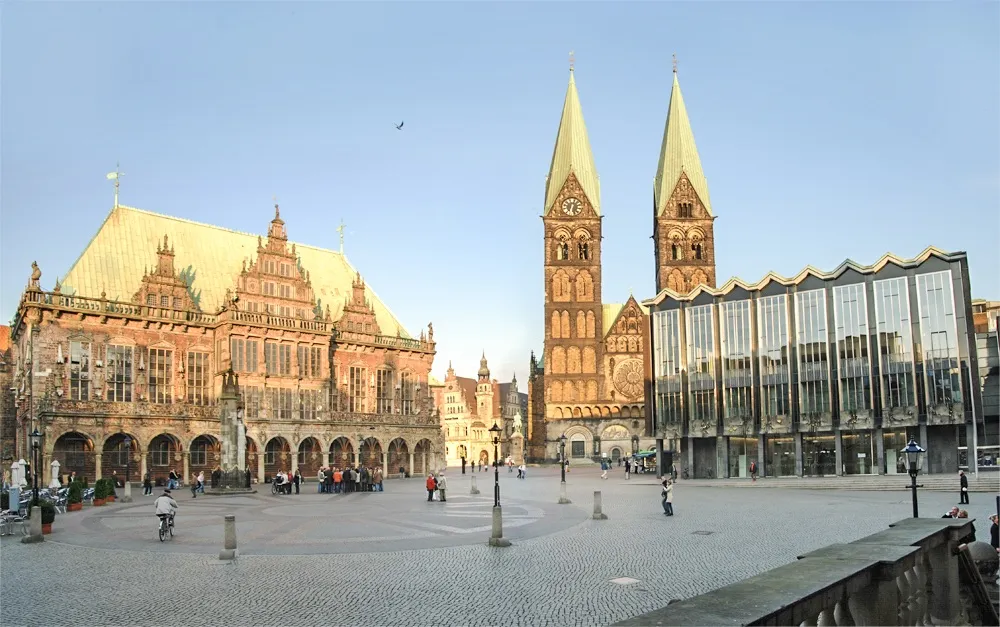 Photo showing: Bremen, Rathaus, Dom und Bürgerschaft