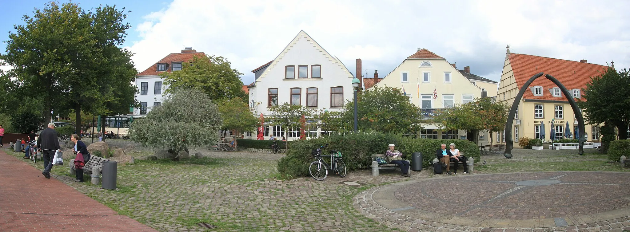 Photo showing: Gaststätten am Utkiek an der Vegesacker Fähre (Panorama)