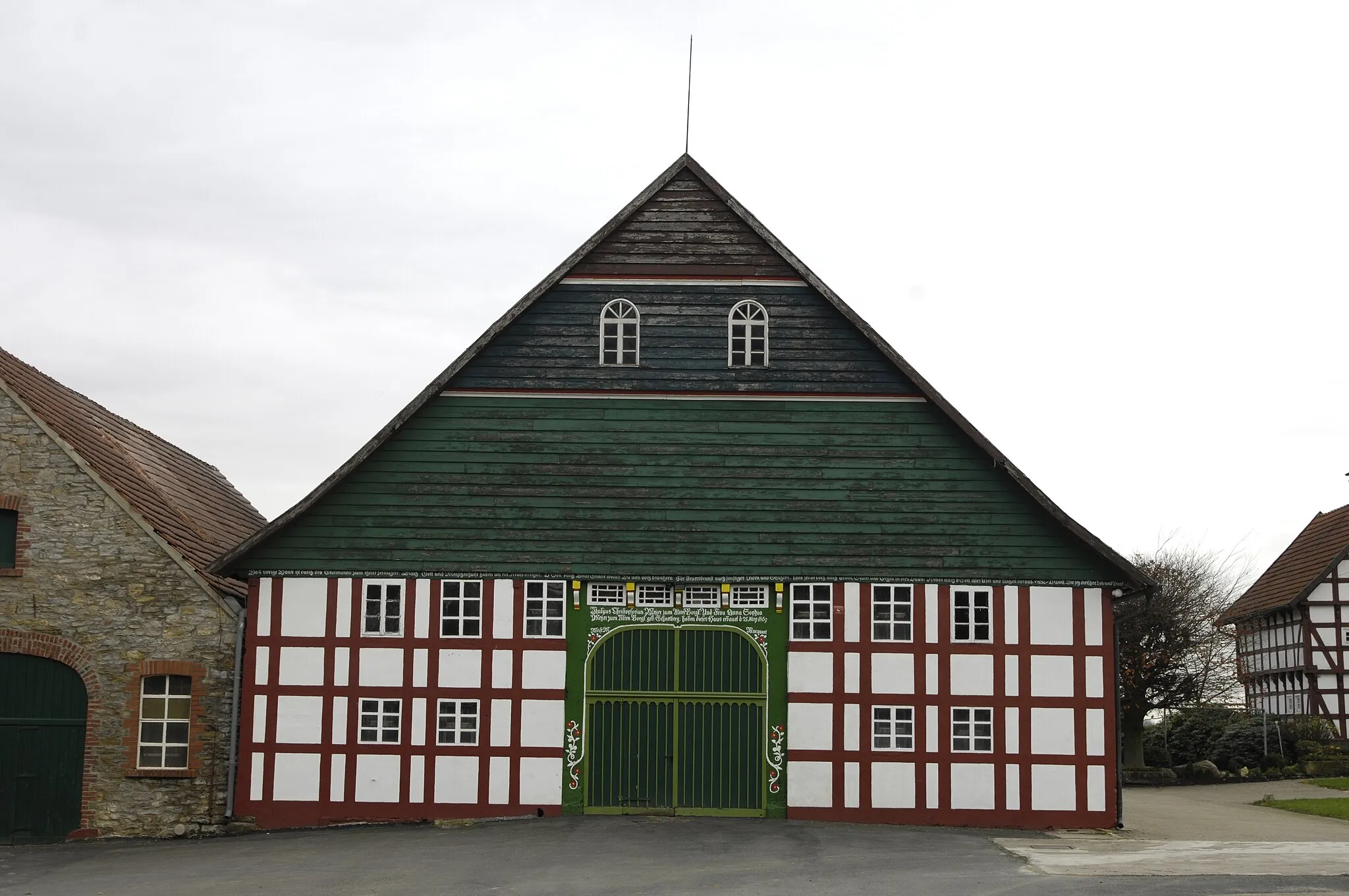 Photo showing: Meyerhof in Fachwerk Alt Borgloh, Hilter-Borgloh