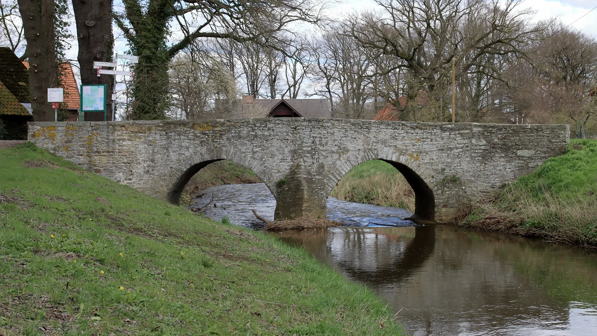 Photo showing: Baudenkmal Römerbrücke in Hunteburg