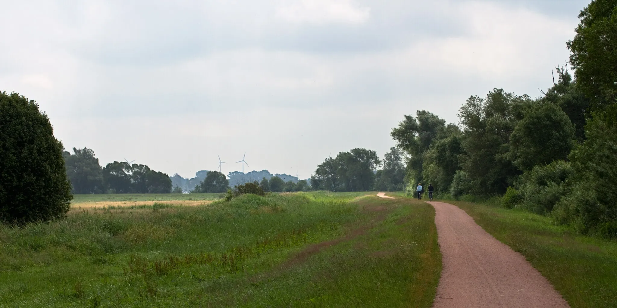 Photo showing: Auf dem Deich kann der See wunderbar umwandert oder umradelt werden. Die Wegstrecke von ca. 18 Kilometern führt mal dichter mal weiter vom Wasser entfernt.