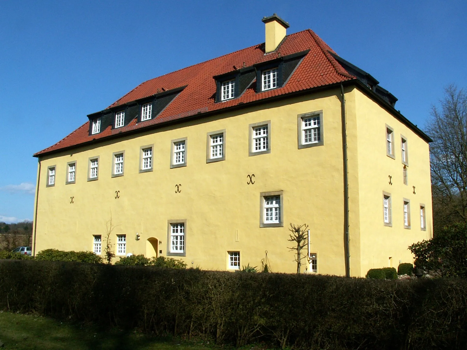 Photo showing: Haus Gartlage, Herrenhaus in Osnabrück, Stadtteil Dodesheide, Ansicht von Südwesten