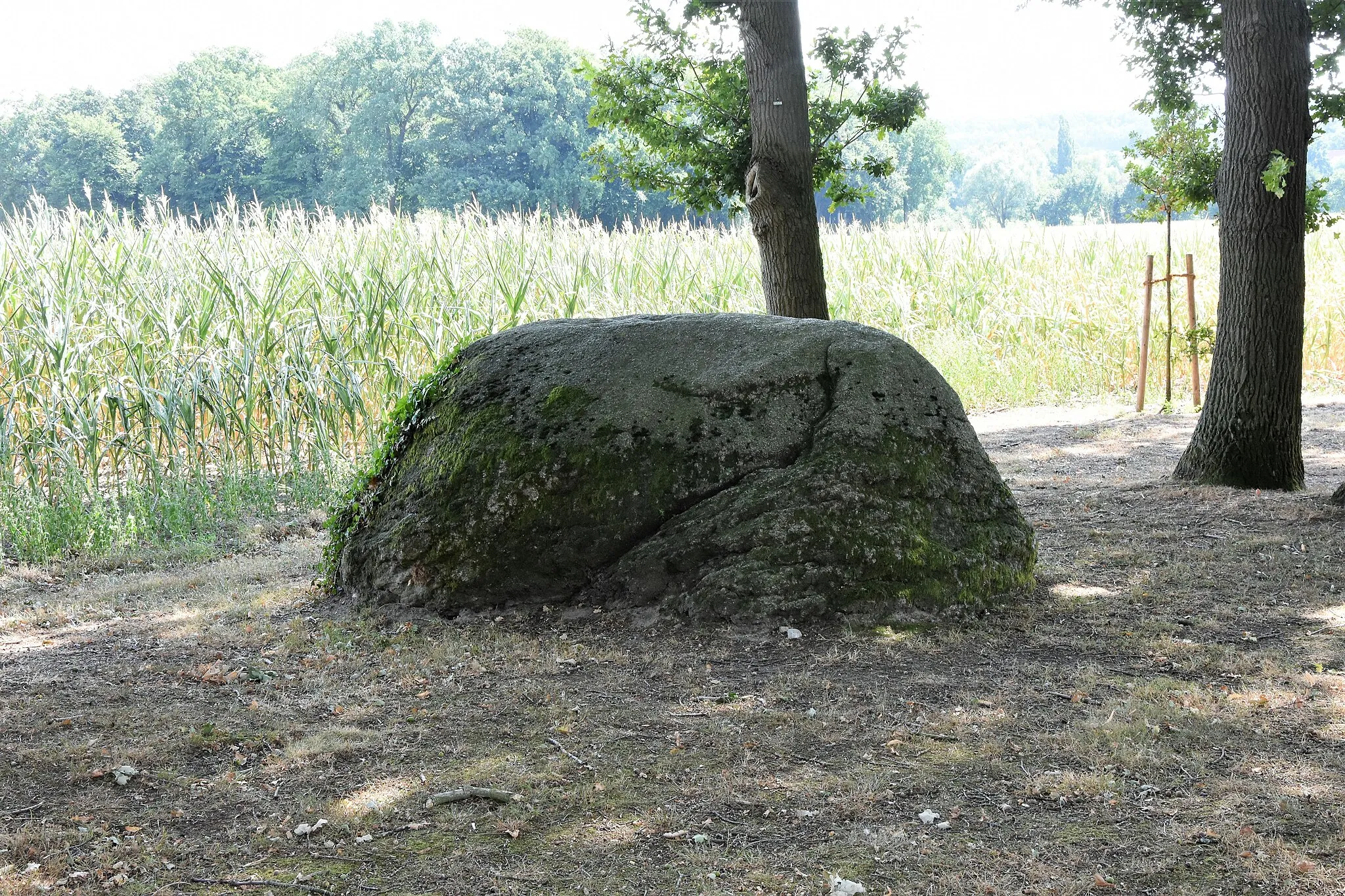 Photo showing: ND OS 00014-Findling „Mathiesings Opferstein“ in Bramsche-Ueffeln am Friedhof.