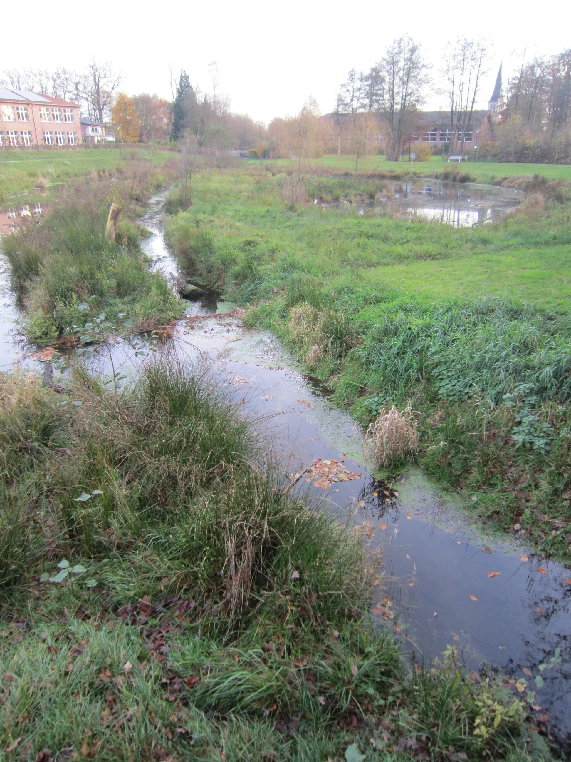 Photo showing: Bakumer Mühlenbach flowing across Bakum's village park
