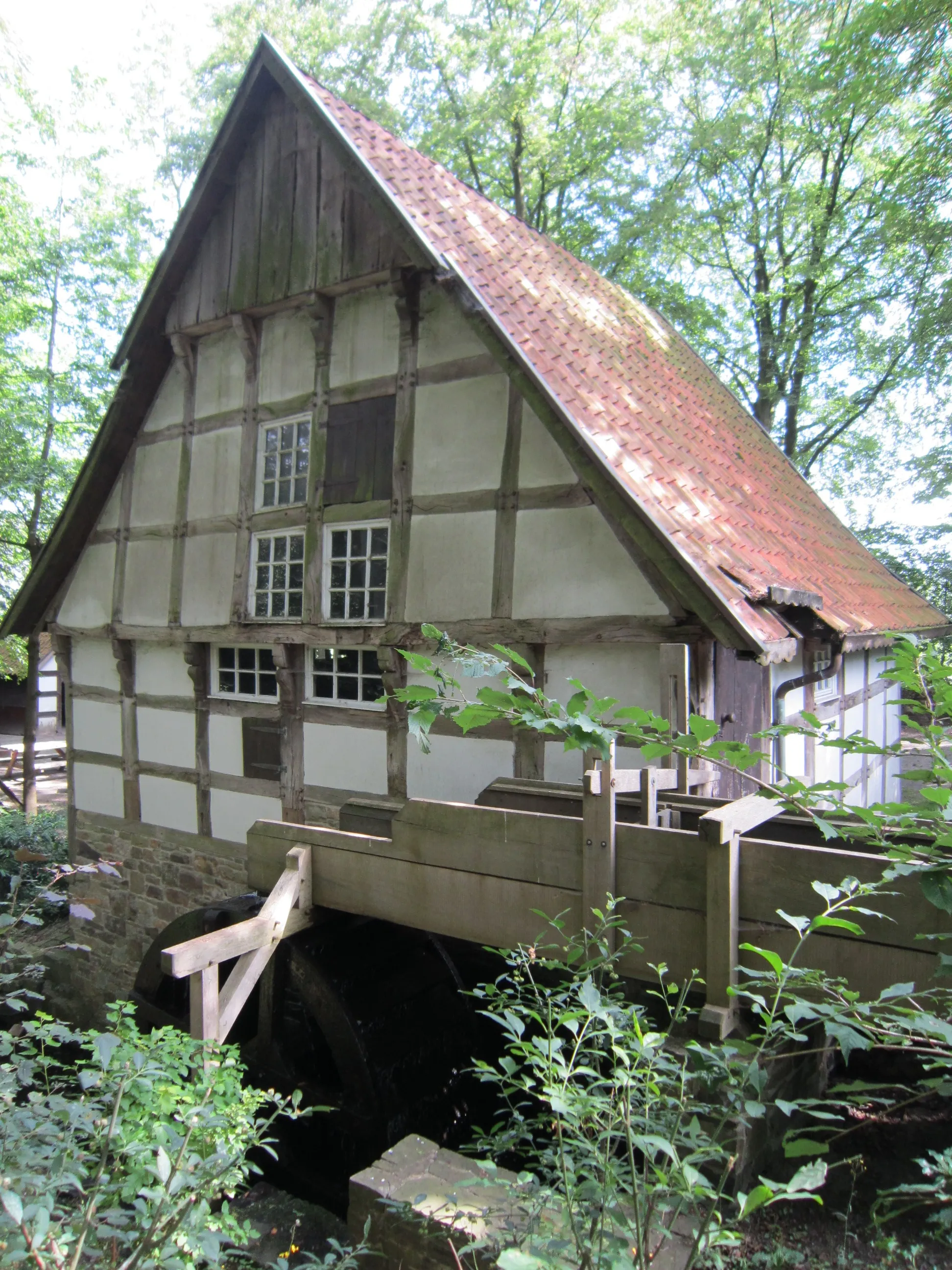 Photo showing: Rückseite der Wassermühle Riesau in Balkum (Stadt Bramsche, Landkreis Osnabrück, Niedersachsen)