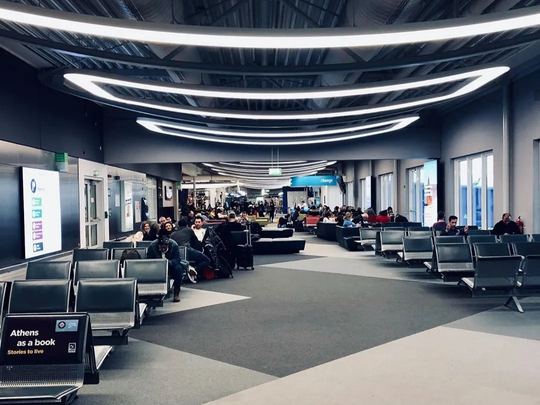 Photo showing: Athens airport waiting area