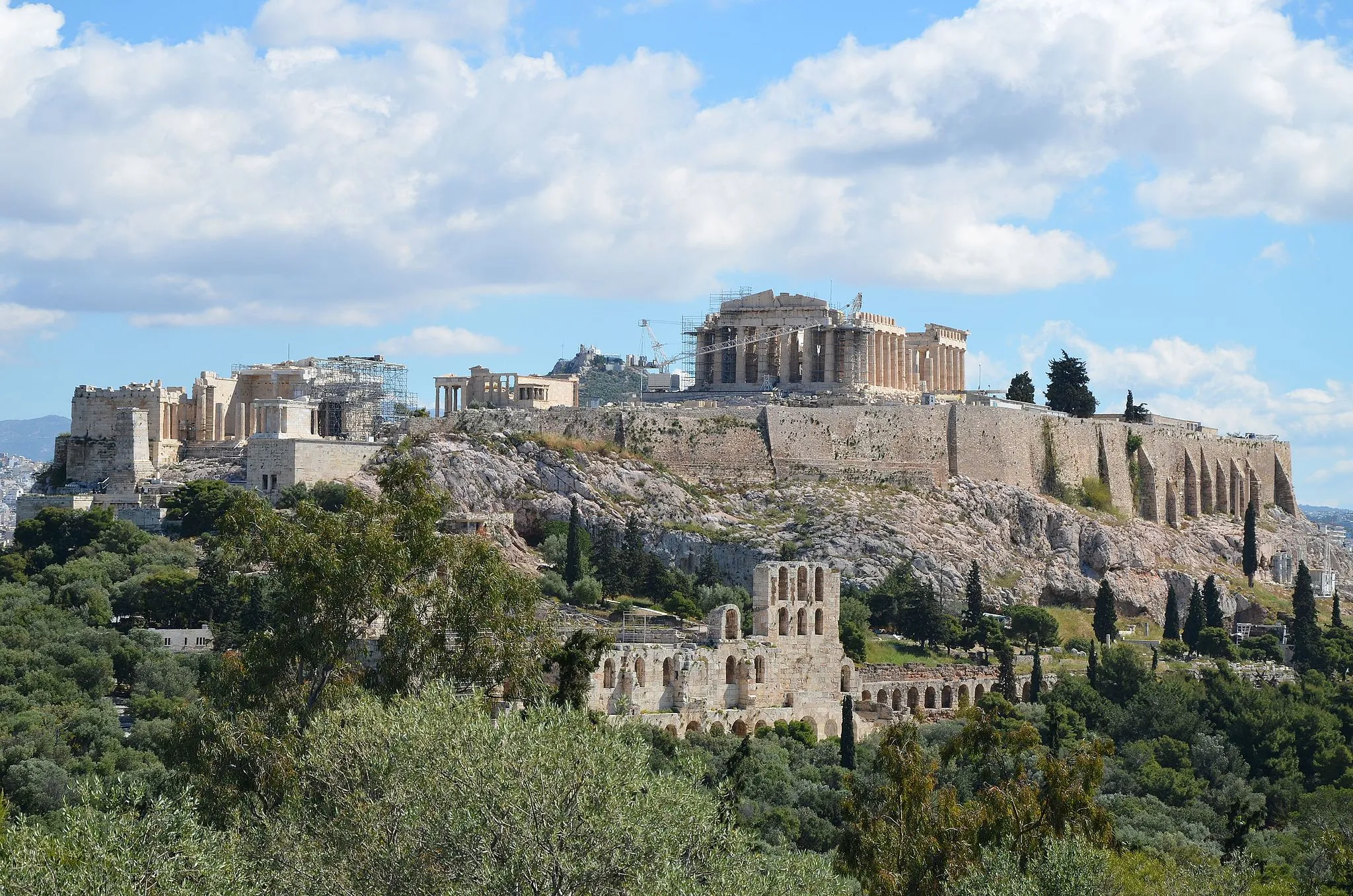 Photo showing: The Acropolis of Athens viewed from the Hill of the Muses