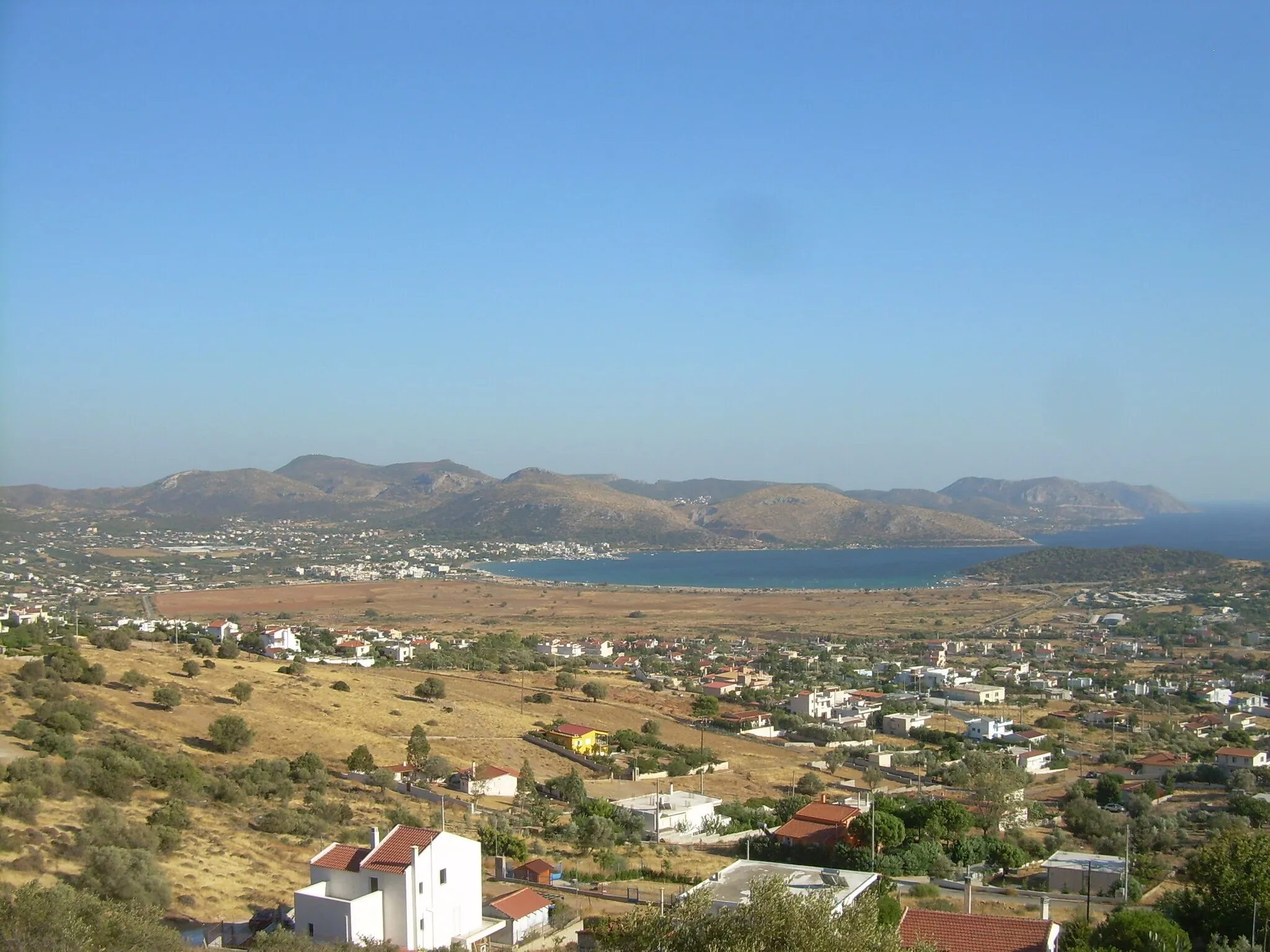 Photo showing: Anavyssos, former salt evaporation pond area