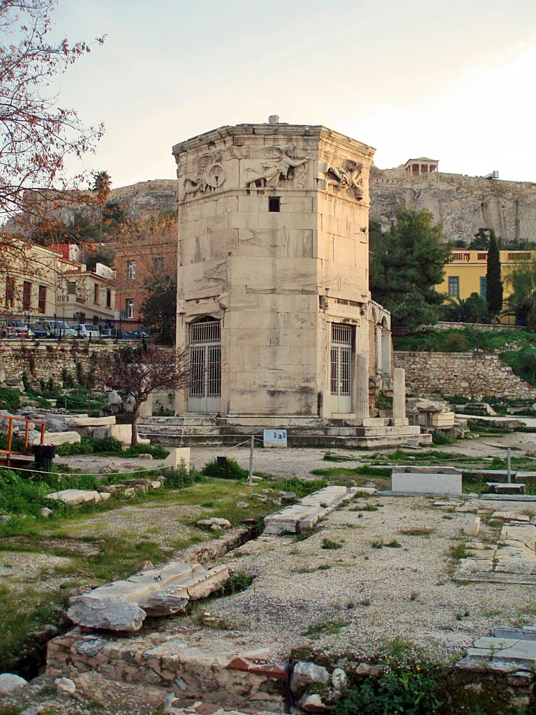 Photo showing: Tower of the Winds, Athens, northen view