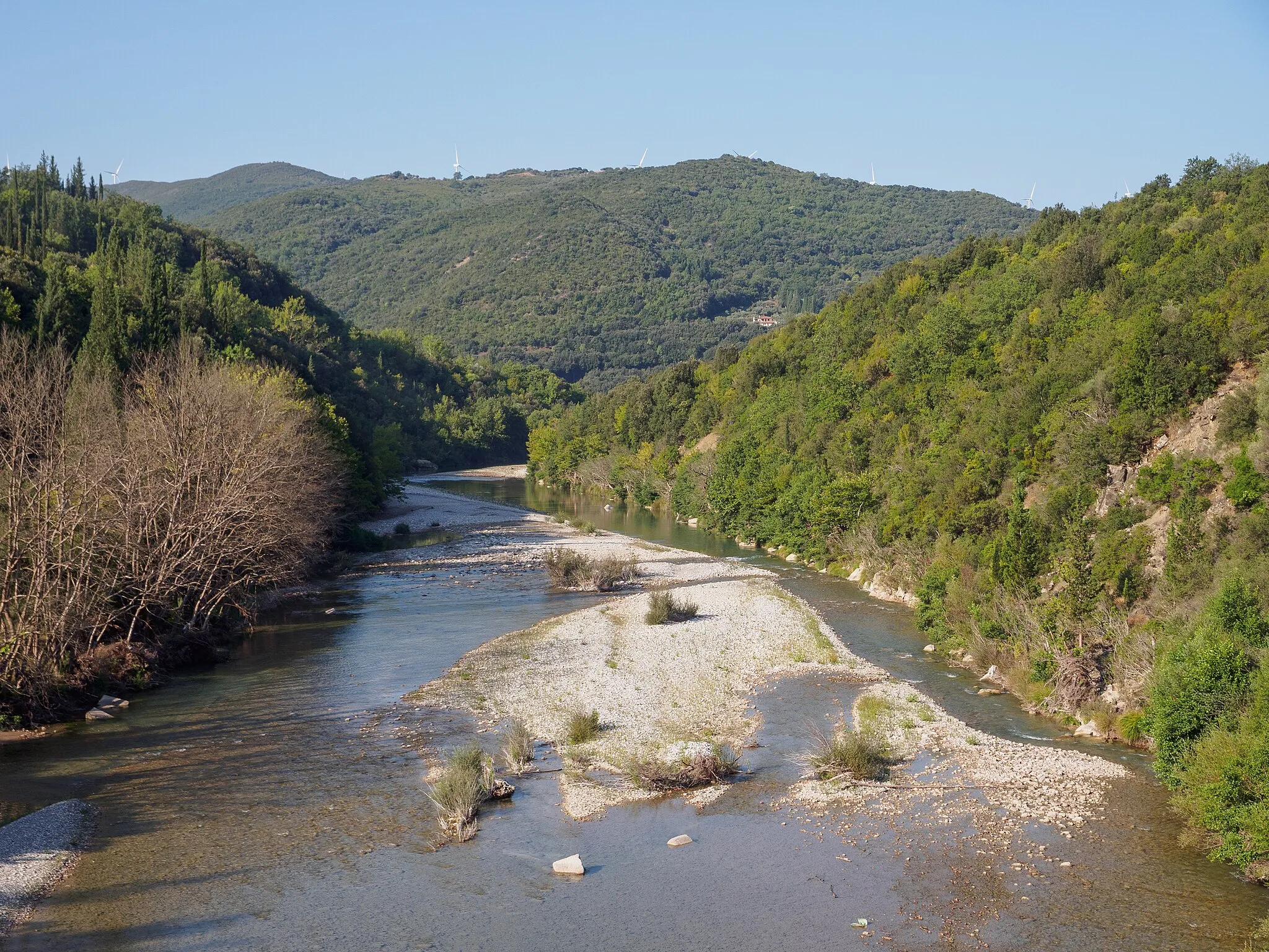 Photo showing: View of Evinos river at Gefyra Bania, Aetoloacarnania.