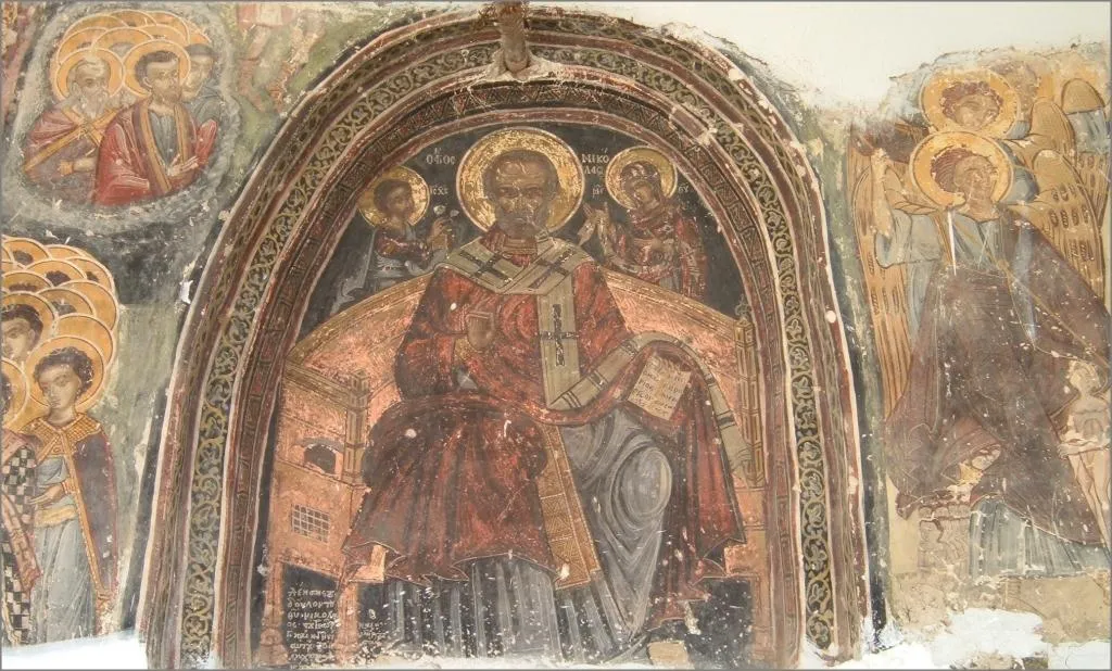 Photo showing: Fresco in Saint Nicholas Church, Krepeni