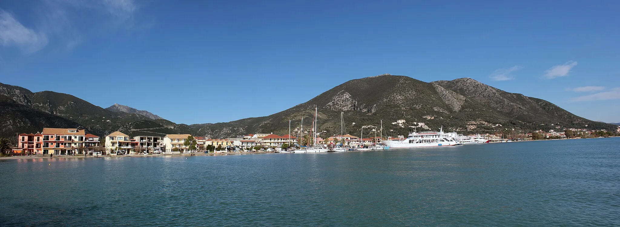 Photo showing: Panorama of Nidri, Lefkada, Greece