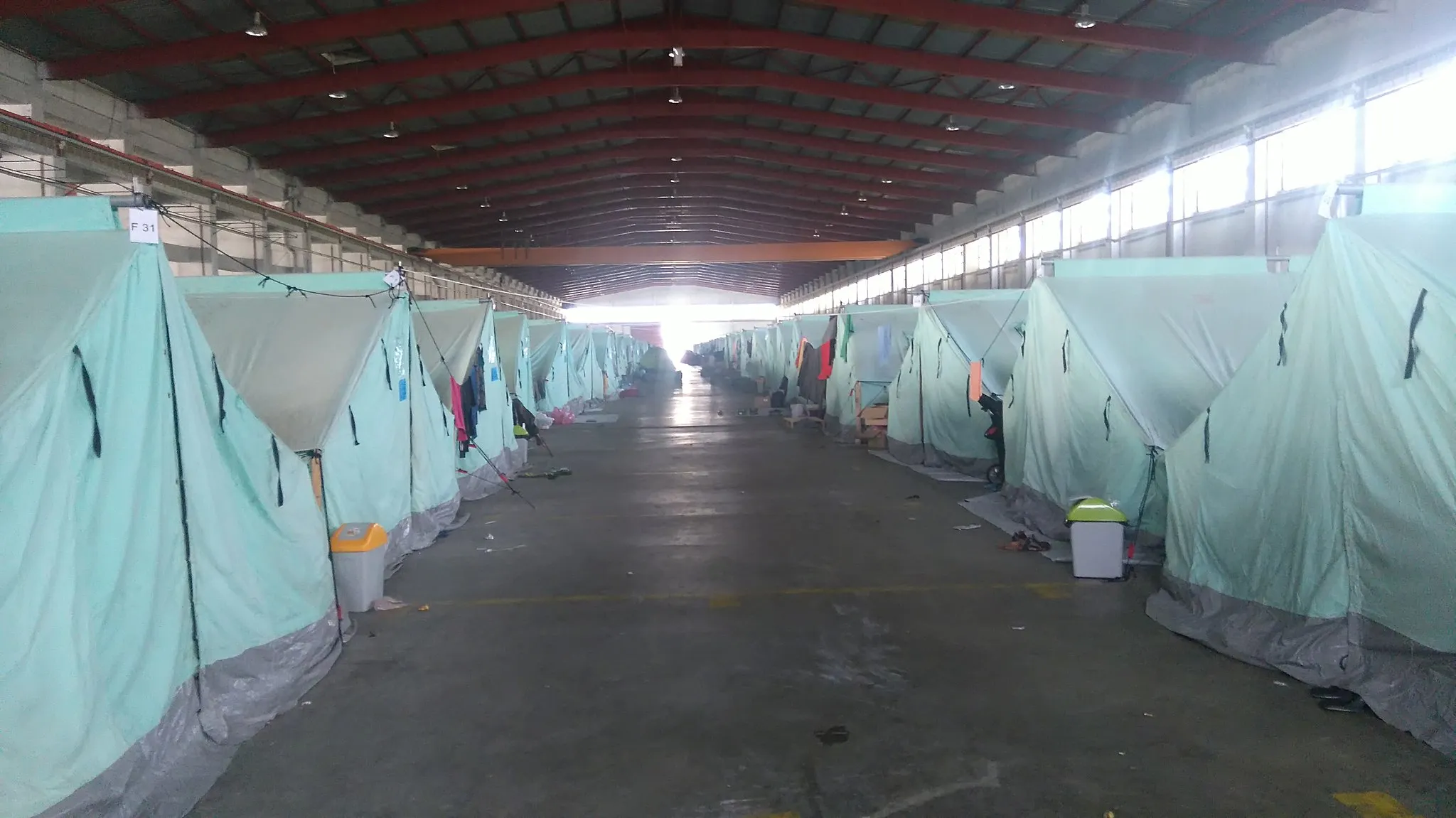 Photo showing: Refugee camp in industrial building ("Fessas") in Oraiokastro Thessaloniki.