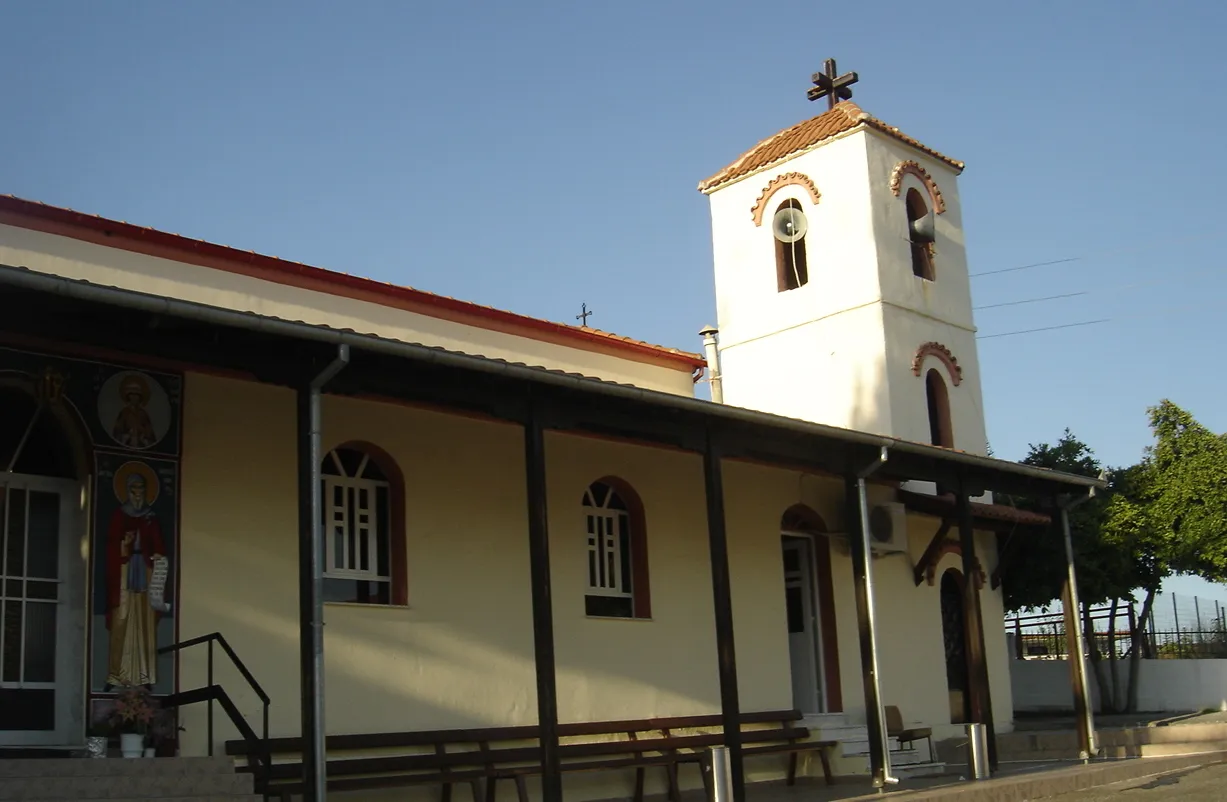 Photo showing: The main Church of Koimisi tis Theotokou, at Elafos.