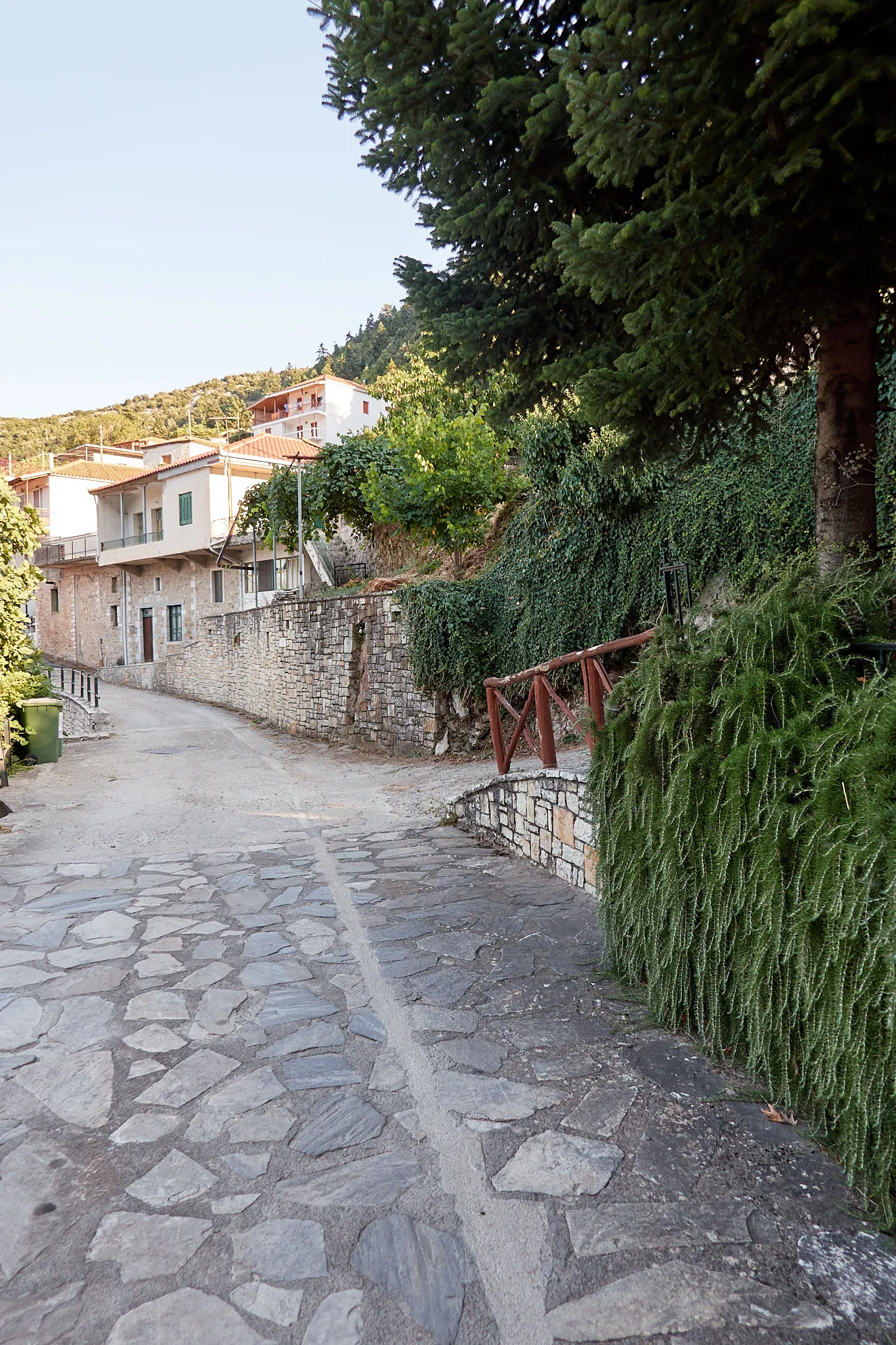 Photo showing: Street in Sitena village in Arcadia region of Peloponnese, Greece.