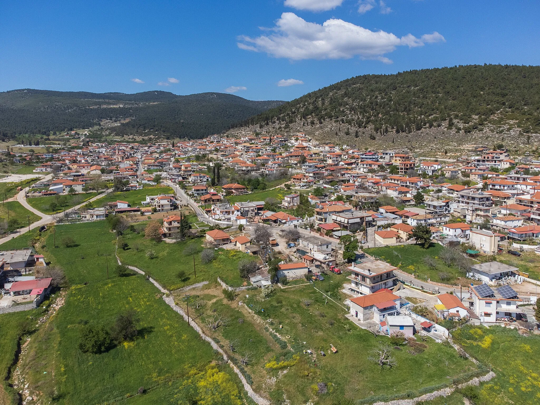 Photo showing: Aerial view of Sofiko, Corinthia, from east.