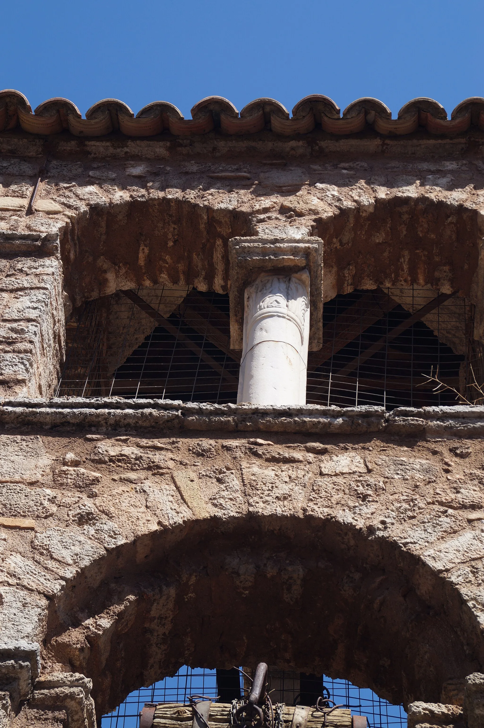 Photo showing: Sofiko, Corinthia, Greece: Inside the church Efangelismos tis Theotokou in the district Kokkinia. Bell tower.