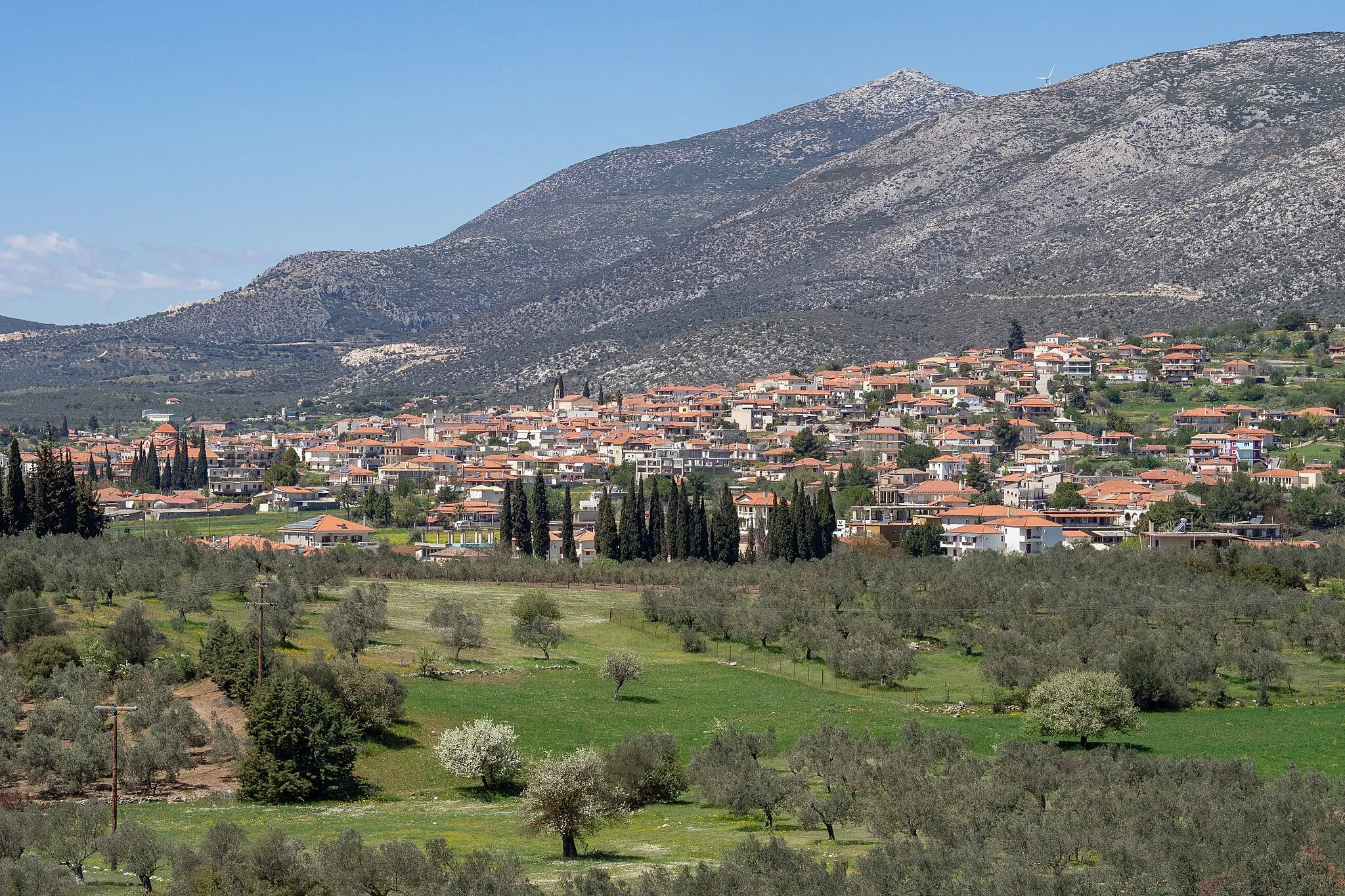 Photo showing: Distant view of Lygourio from east.