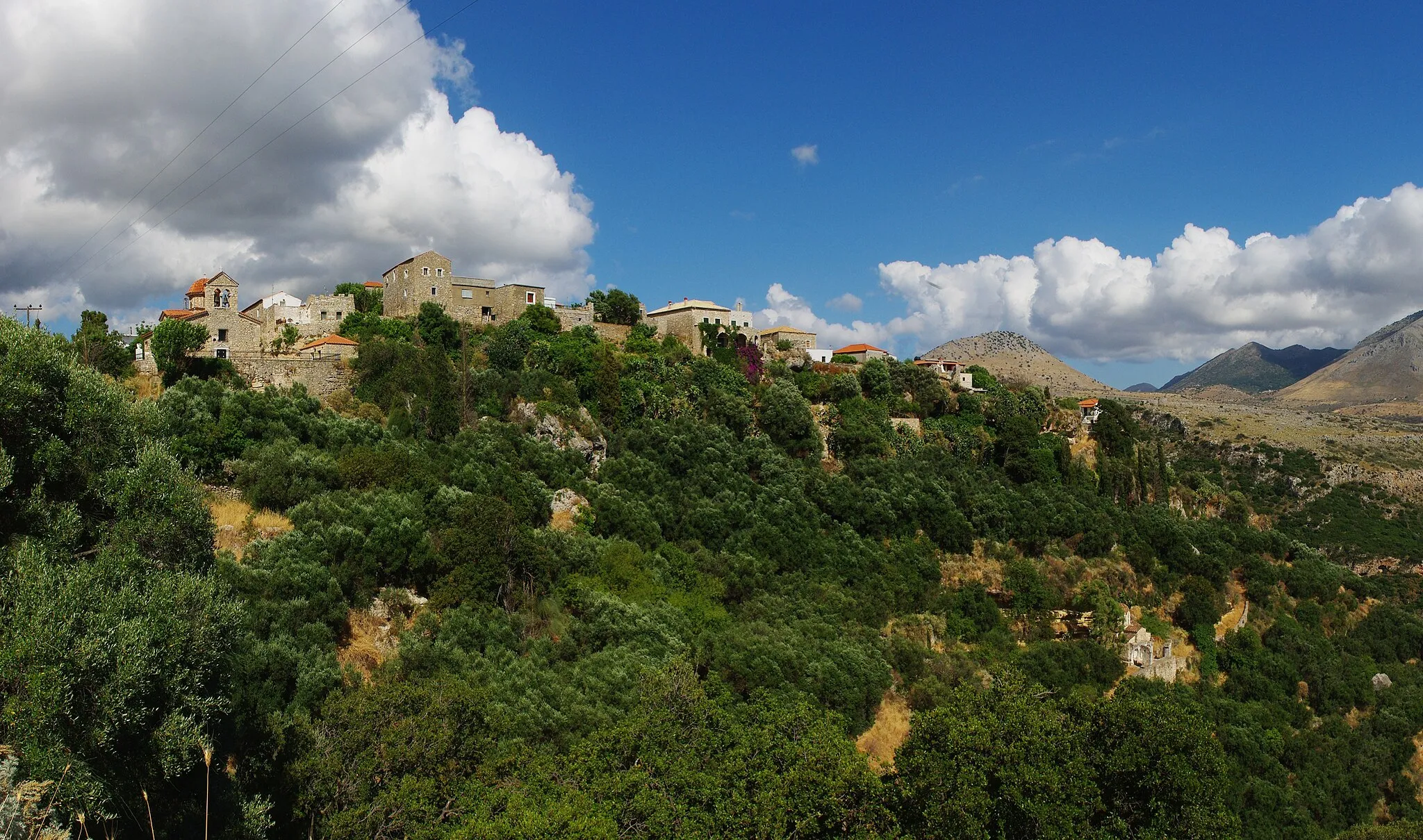 Photo showing: Itylo, Peloponnes, fotografiert von der Straße zur Limeni-Bucht