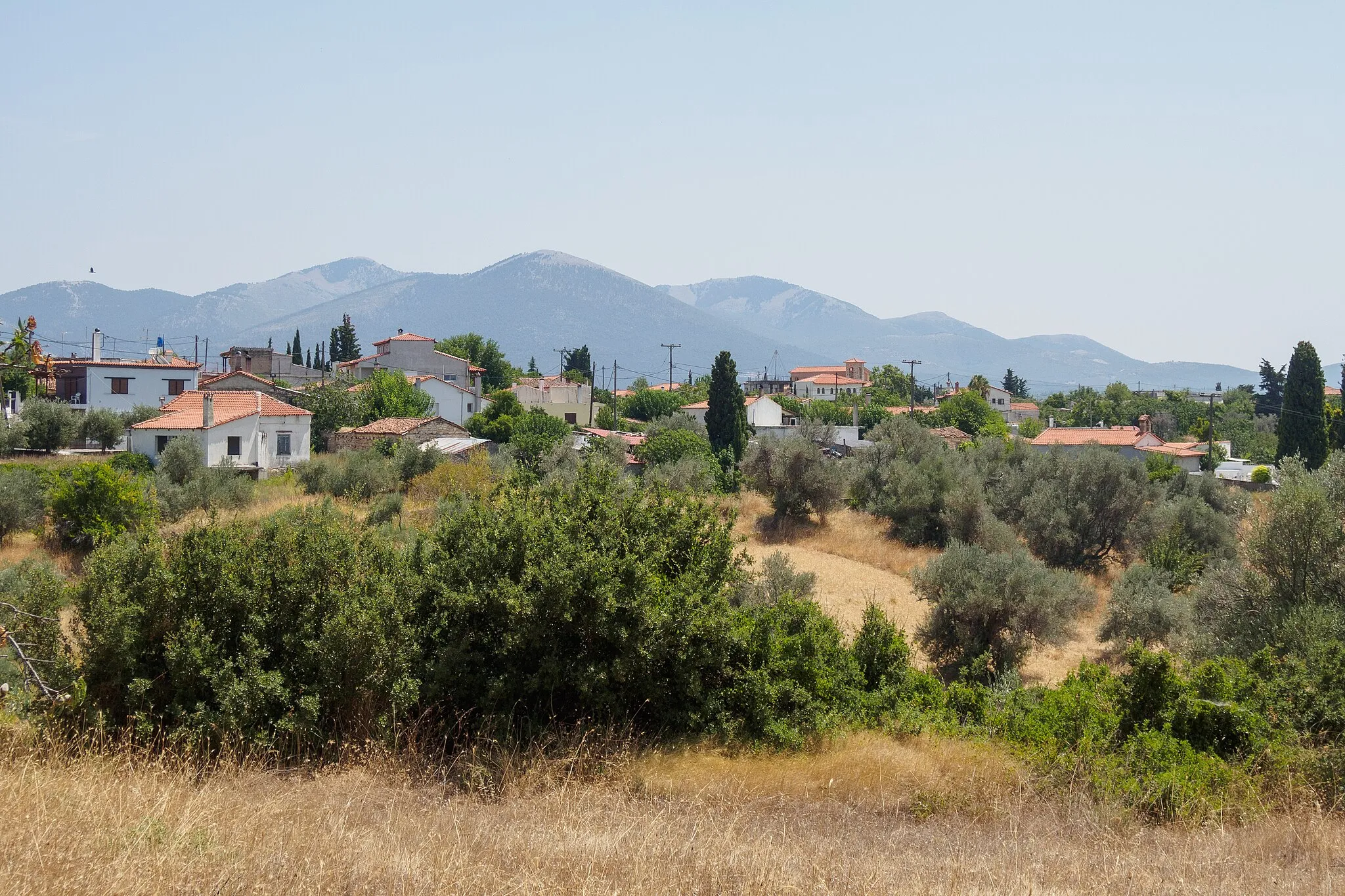 Photo showing: View of Amfithea, Euboea, from west.