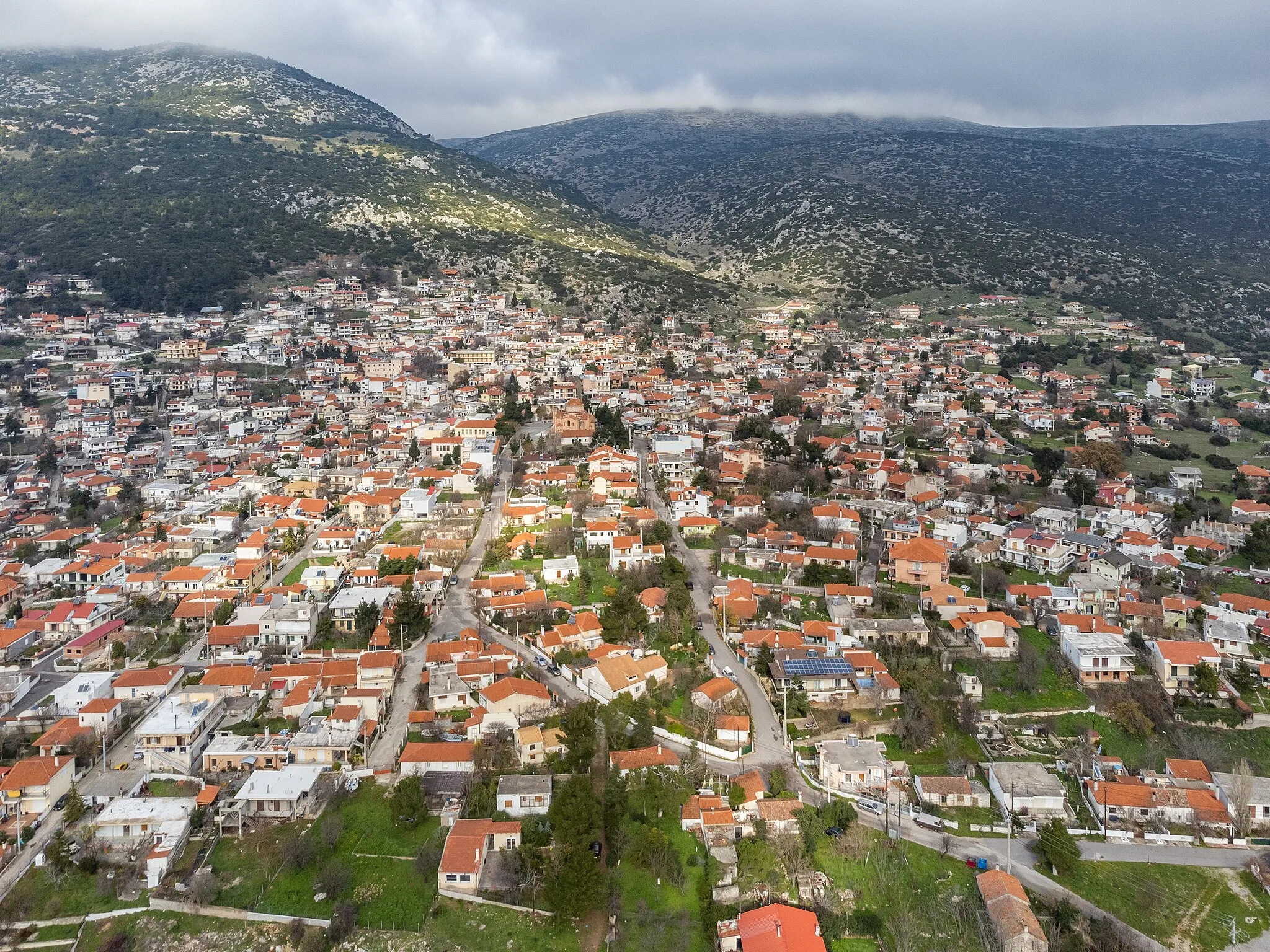 Photo showing: Aerial view of Vilia, West Attica.