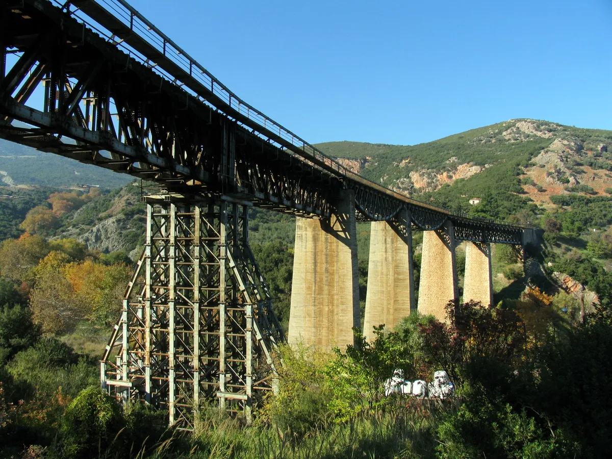 Photo showing: The rail bridge at Gorgopotamos that was blown up by the resistance during WWII