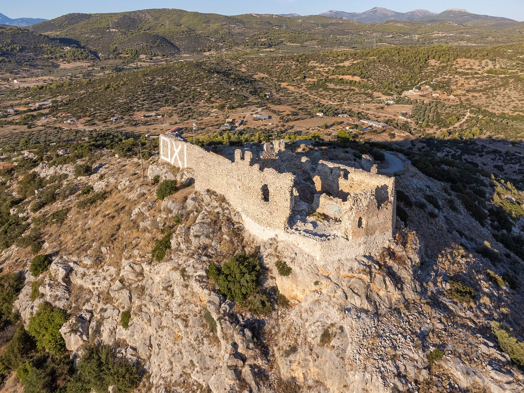 Photo showing: Airview of Fylla Castle, Euboea.