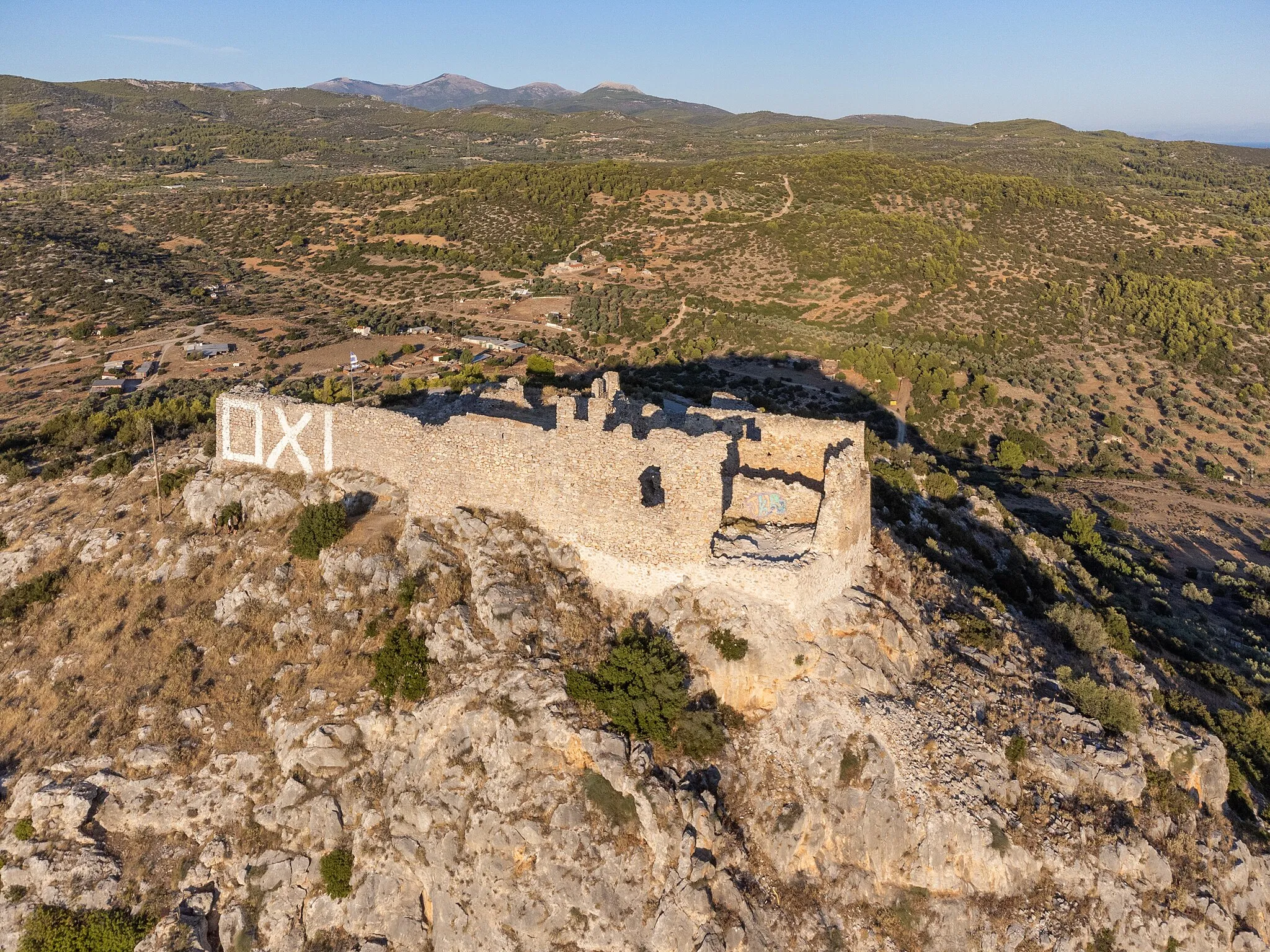 Photo showing: Airview of Fylla Castle, Euboea.