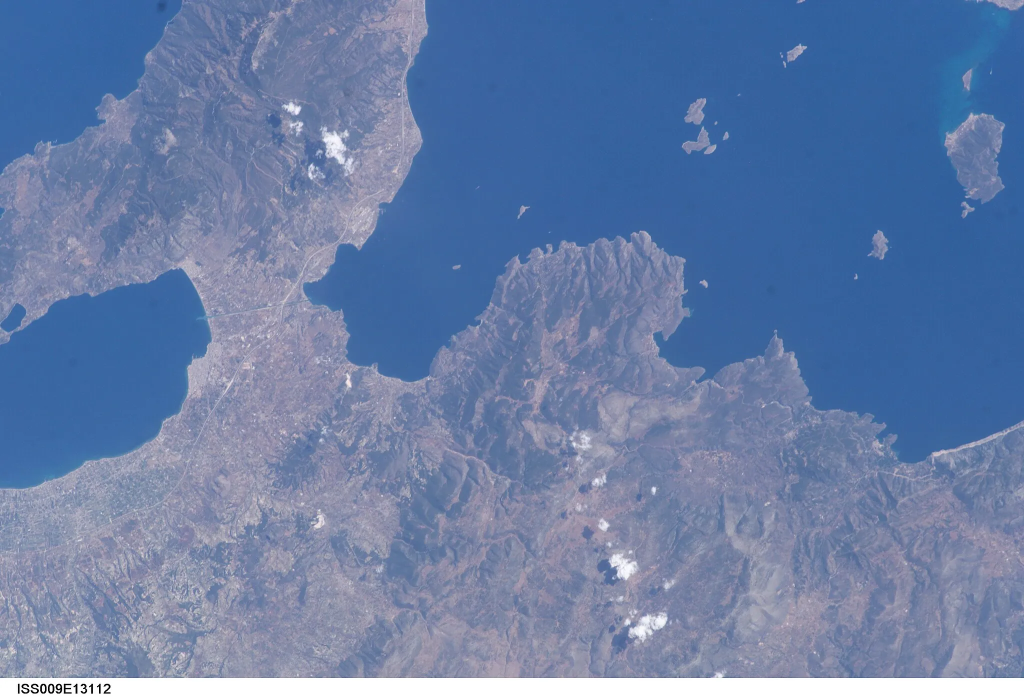 Photo showing: View of Greece taken during ISS Expedition 9.