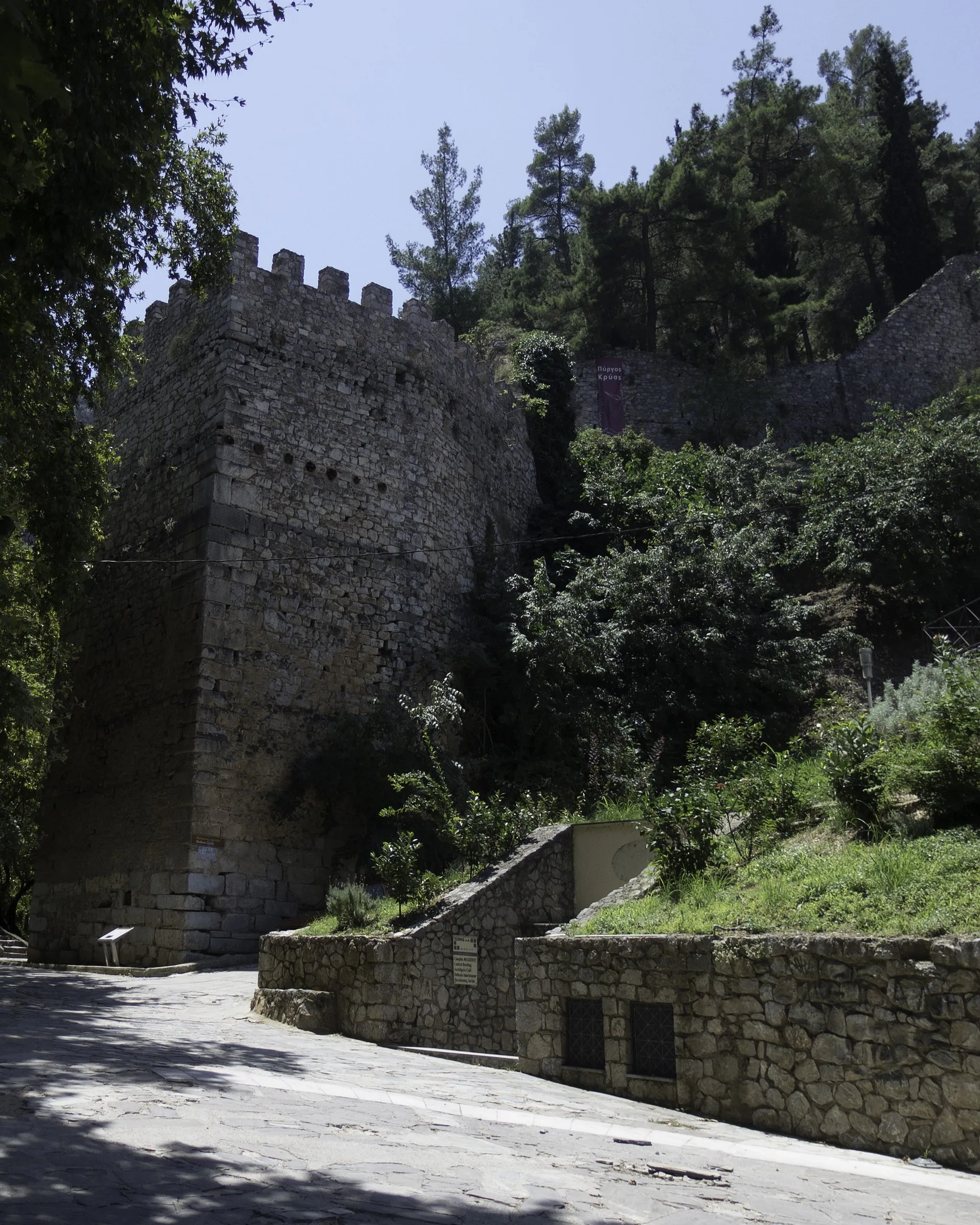 Photo showing: The castle of Livadeia is on the south edge of the city.
The shape of the castle today is from the period that the warriors of the Catalan Company occupied the area. That is why the castle is considered a "Catalan castle", one of the 4 of this kind in Greece.

(Source: https://www.kastra.eu/castleen.php?kastro=livadia last visited 2018-08-21