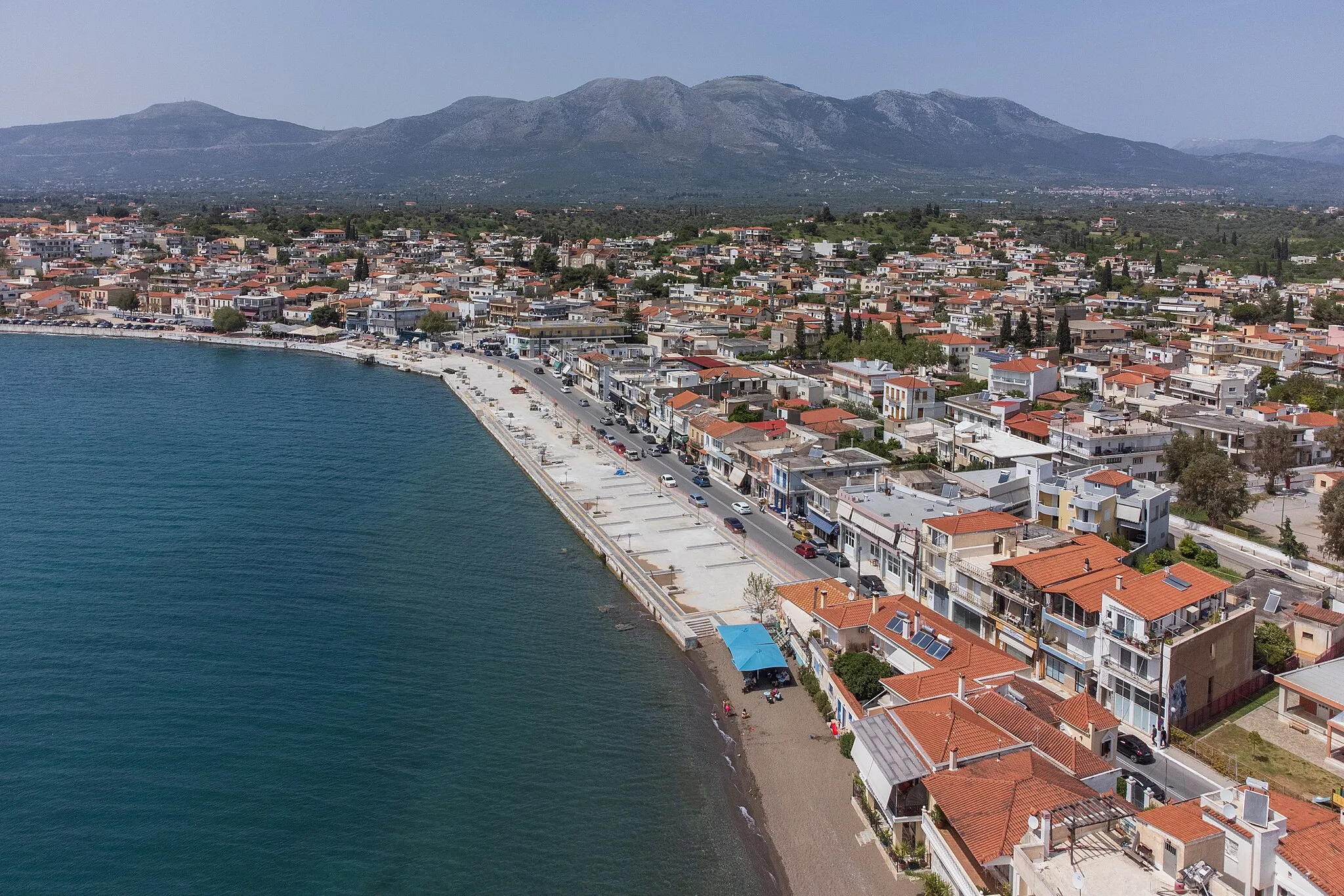 Photo showing: Aerial view of Amarynthos, Euboea.