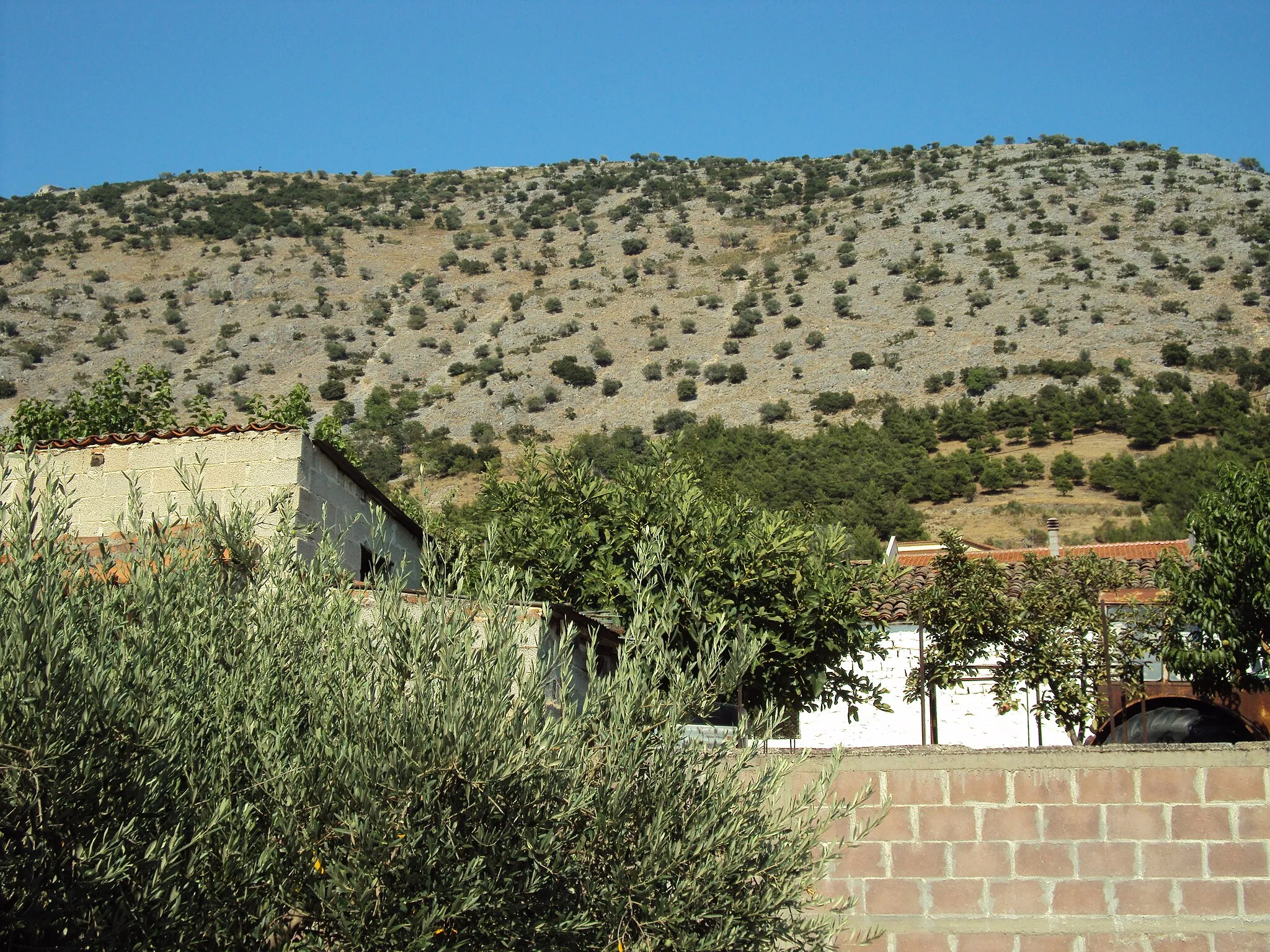 Photo showing: Looking at hills above in Grizano, Farkadona, Greece.